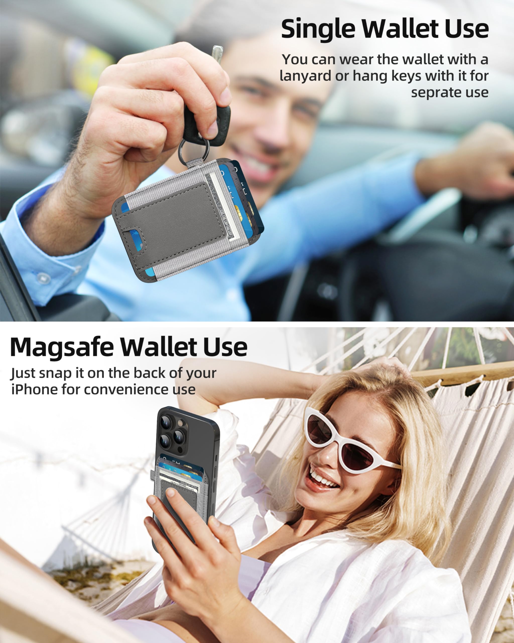 Extrelife Magnetic Wallet, Magsafe Wallet For Apple Iphone 16/15/14/13/12 Series, Leather Wallet For Magsafe, Magnetic Phone Wal