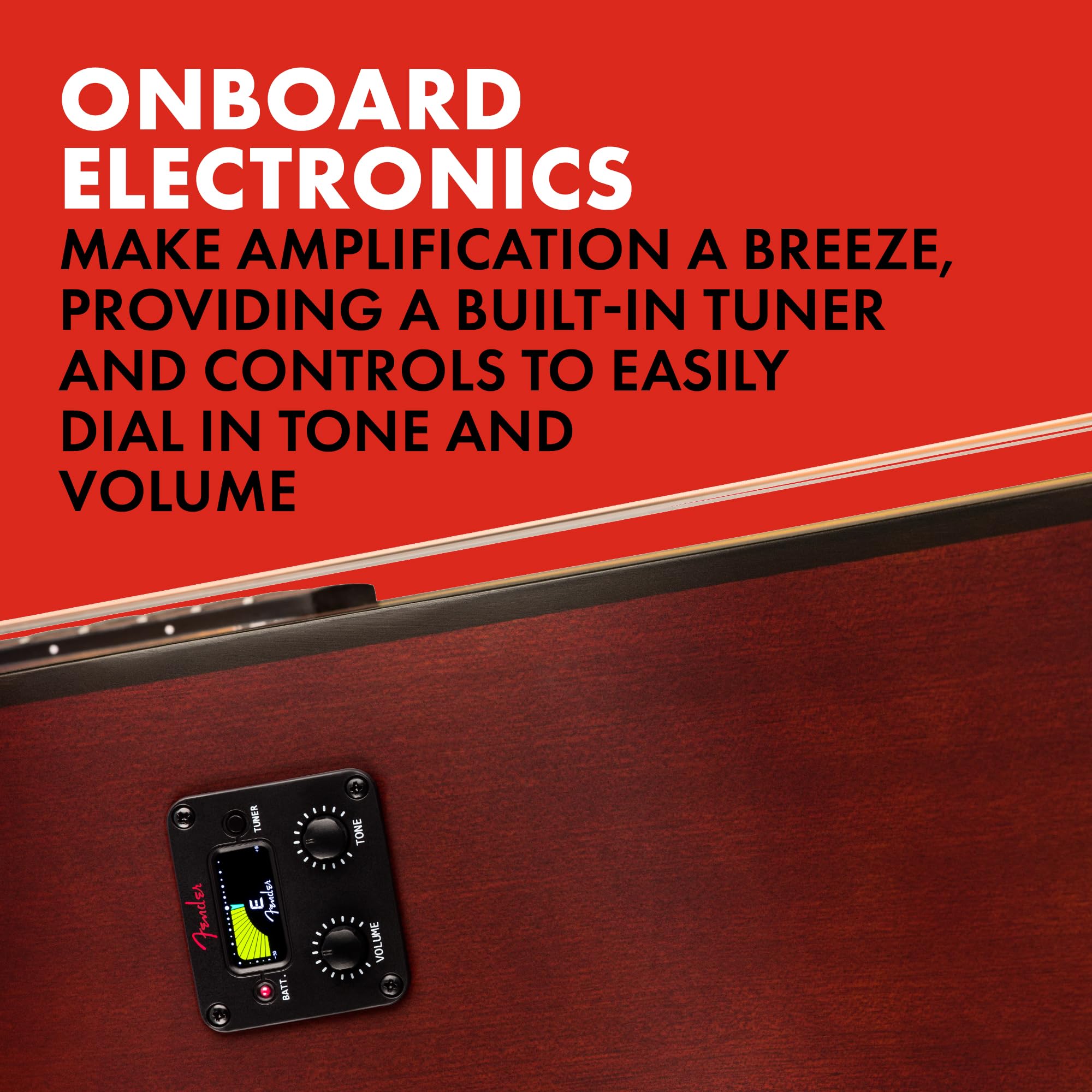 Fender Fa 25Ce Dreadnought Acoustic Electric Guitar, Beginner Guitar, With 2 Year Warranty, Includes Built In Tuner And On Board