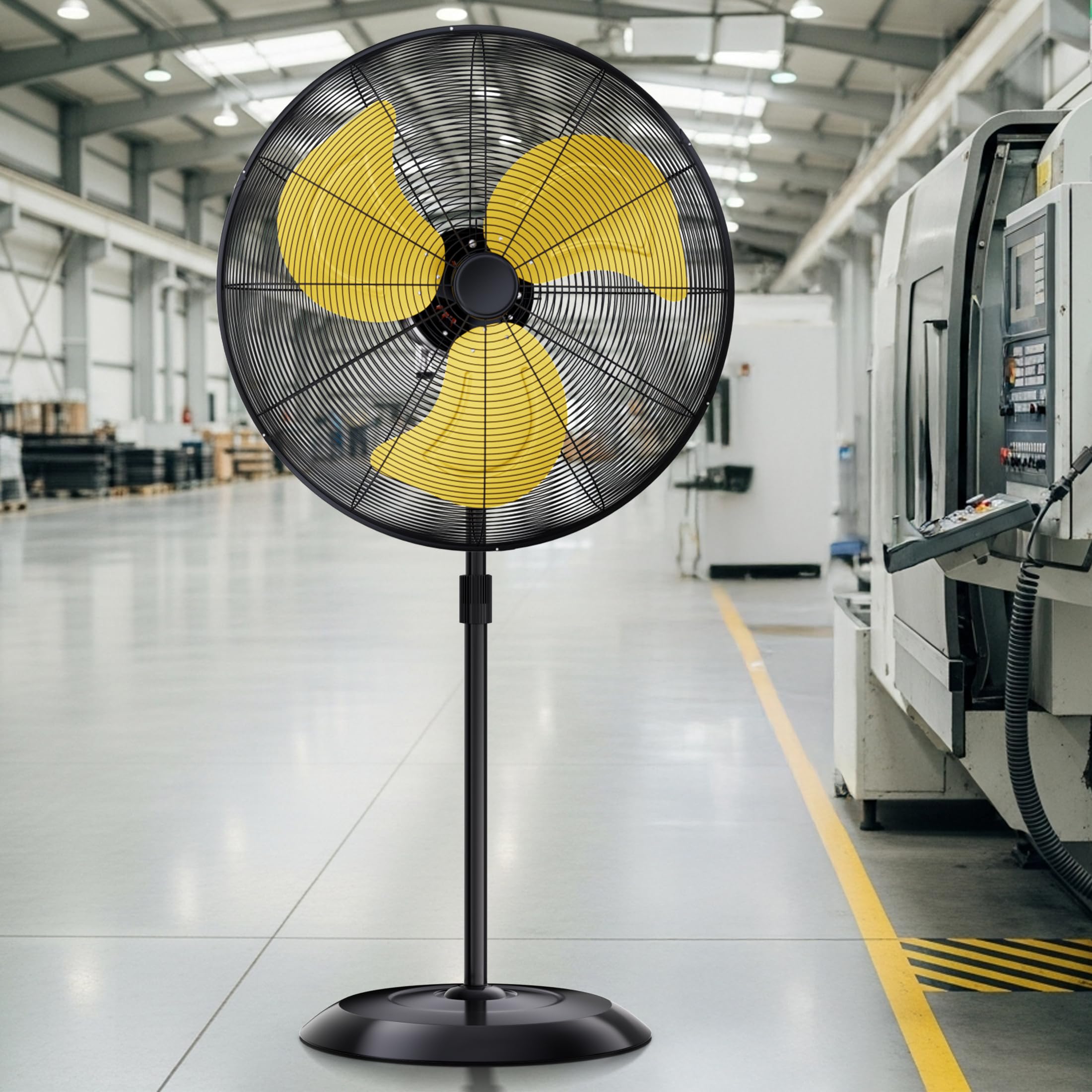 Uthfy 30 9600 CFM Outdoor Pedestal Fan Oscillating High Velocity Standing Fan with 3 Speed Adjustable Height Industrial Fans Hea