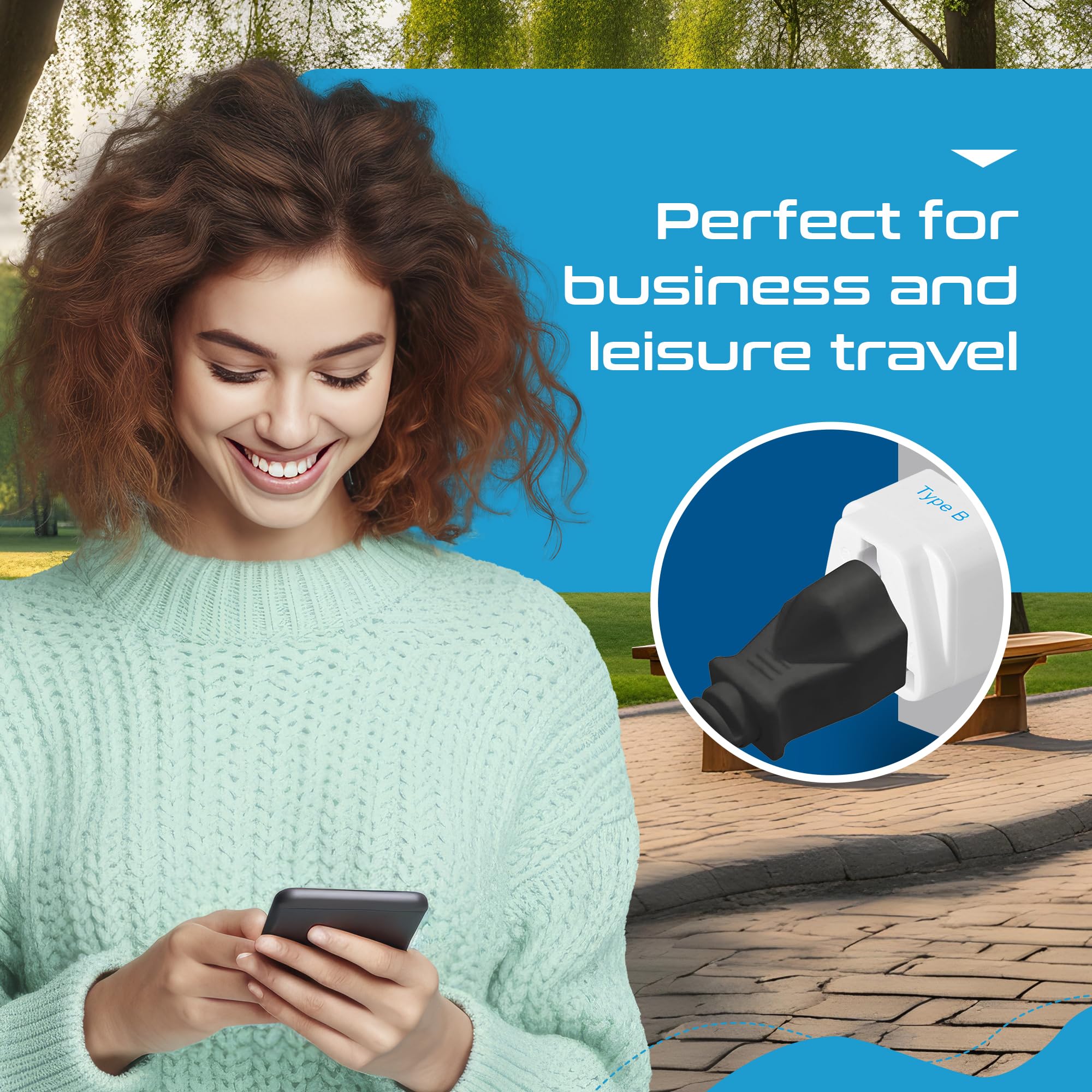 Ceptics Uk, Hong Kong, Ireland, Uae Travel Plug Adapter (Type G)   3 Pack [Grounded & Universal] (Gp 7 3Pk), White, Standard