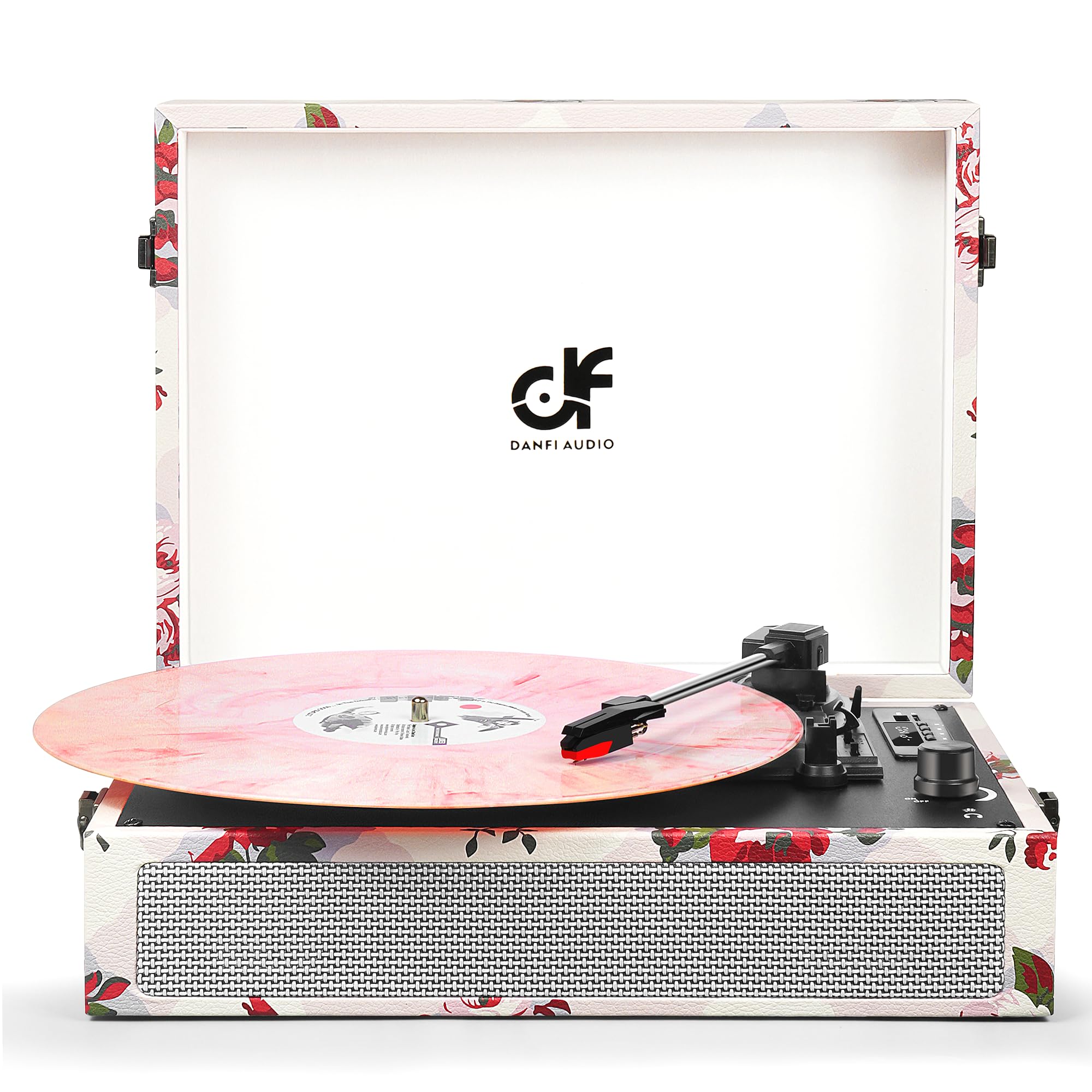 Vinyl Record Player Bluetooth With Built In Speakers, Vintage Portable Turntable 3 Speed With Usb Recording Headphone/Rca/Aux Ja