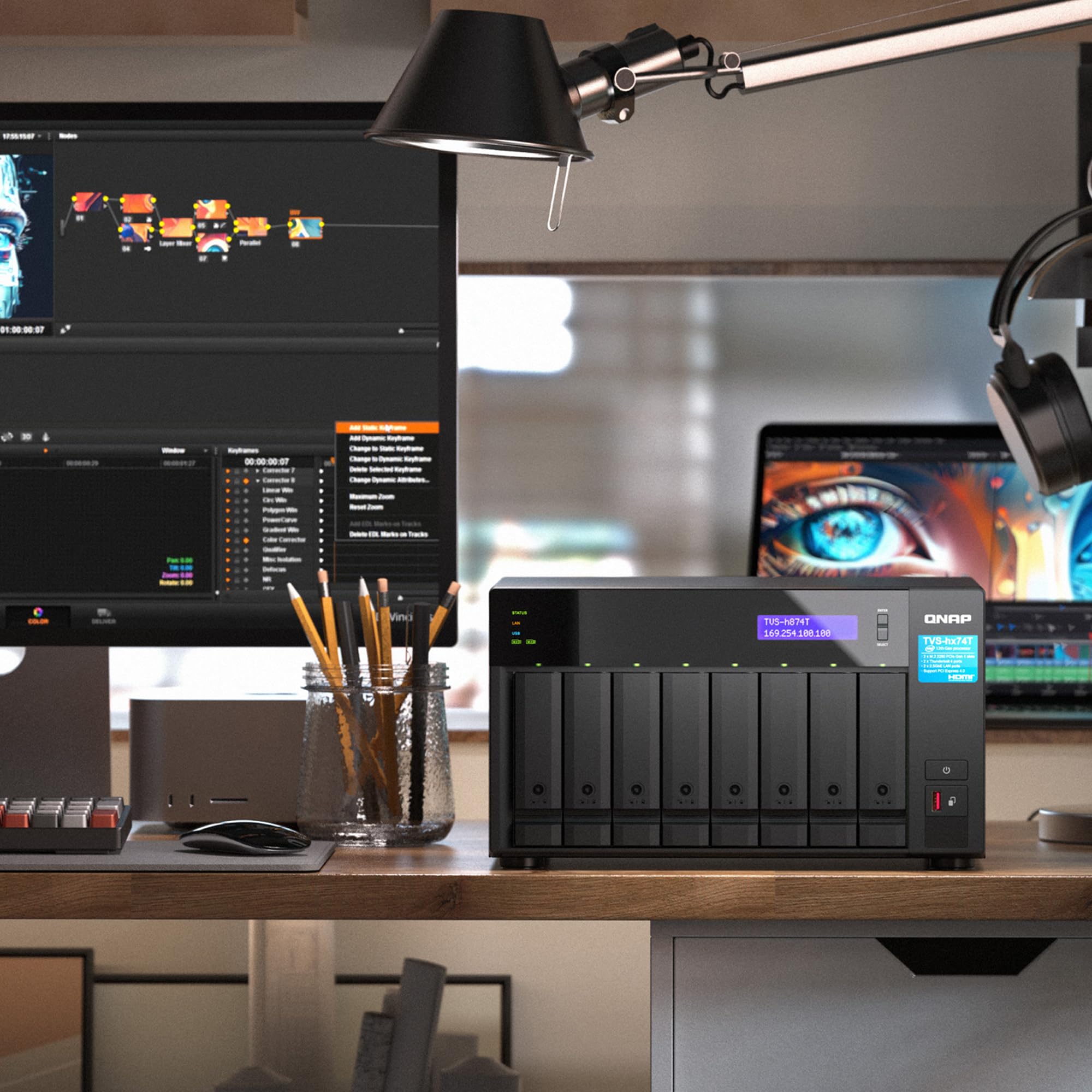 Qnap Tvs H874T I7 32G Us 8 Bay High Speed Desktop Nas With Intel 12Th Gen Cpu, Up To 64Gb Ddr4 Memory, Thunderbolt 4 And 2.5Gbe