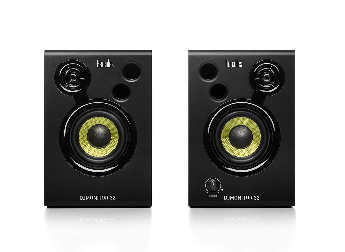 Hercules Djmonitor 32: 2 X 15 Watts Rms Active Monitoring Speakers,Black