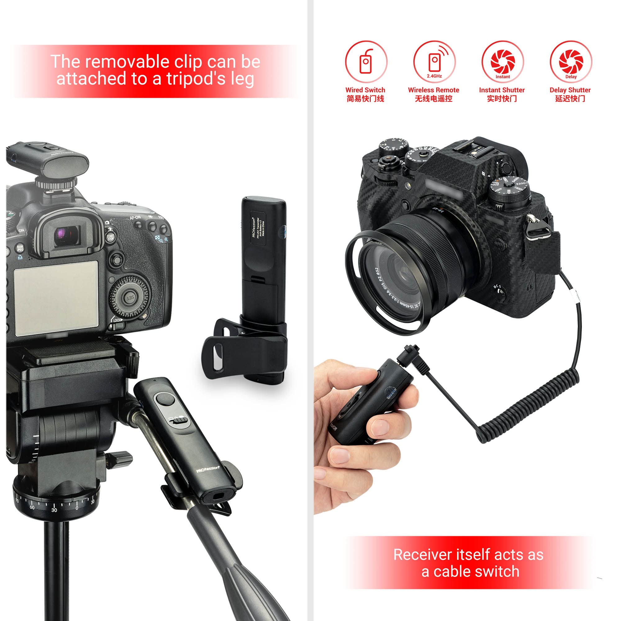 Profezzion [164'] Wireless Shutter Release Remote Control For Olympus Om 1 Mark Ii Om 5 Om D E M1 E M5 Mark Iii Mark Ii E M1X Ca