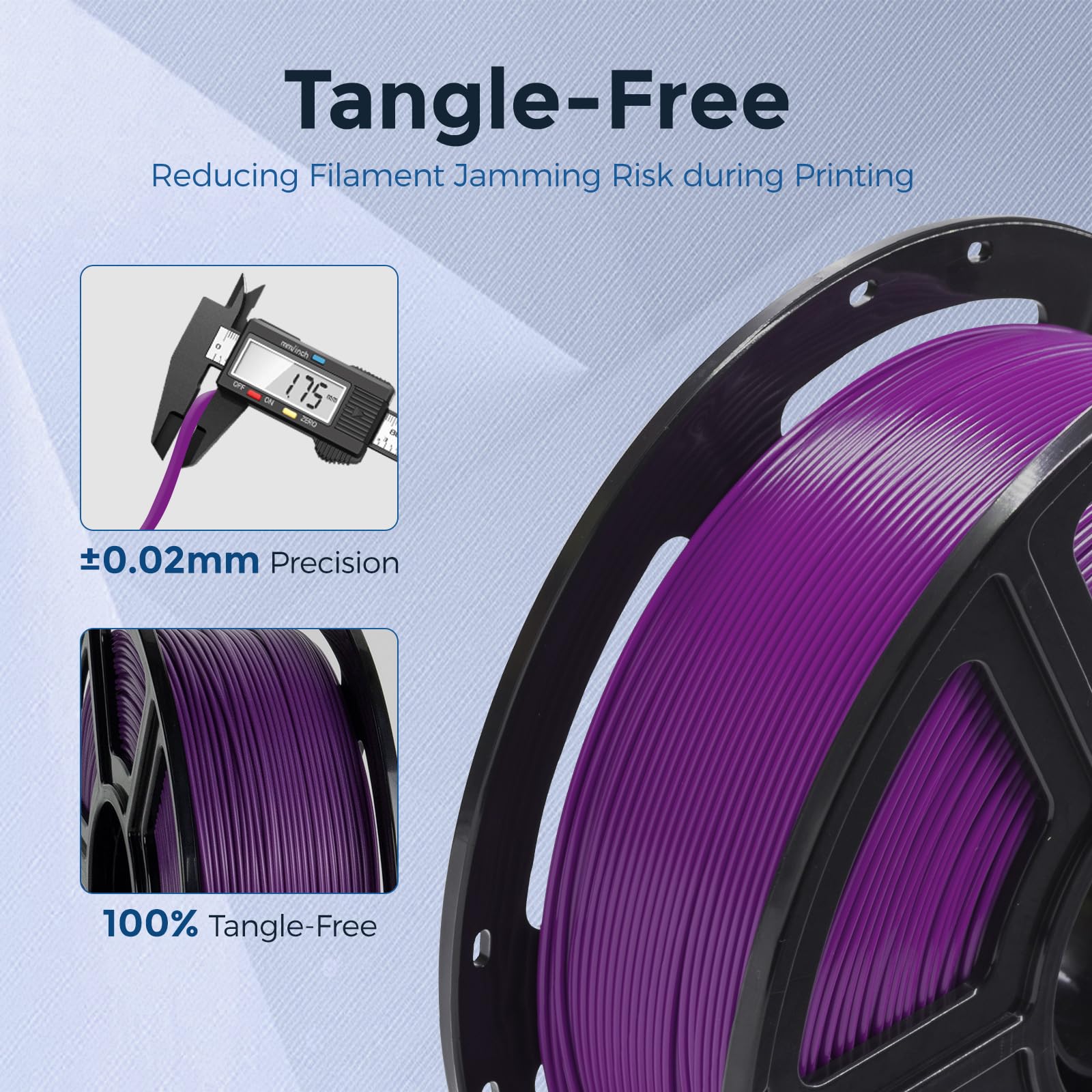 Flashforge Petg Pro Filament 1.75Mm Purple, 3D Printer Filament 1Kg (2.2Lbs) Spool, Dimensional Accuracy +/- 0.02Mm, 3D Printing