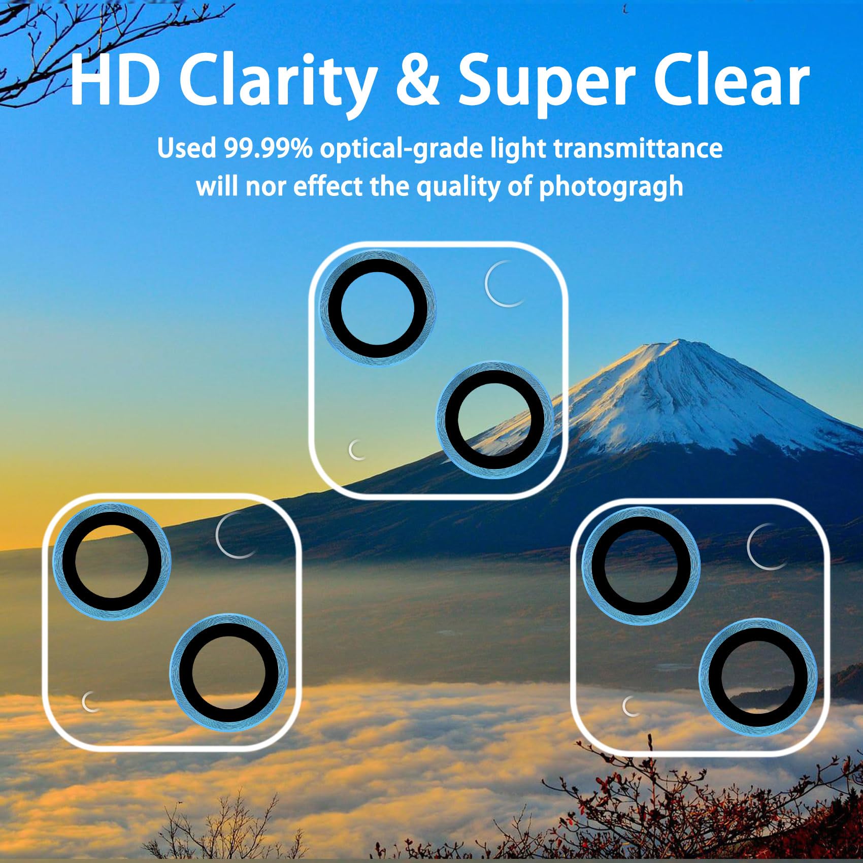 Dengduoduo ?3 Pack? Tempered Glass Camera Lens Protector For Iphone 13 6.1'' & Iphone 13 Mini 5.4'', Ultra Hd, 9H Hardness, Anti
