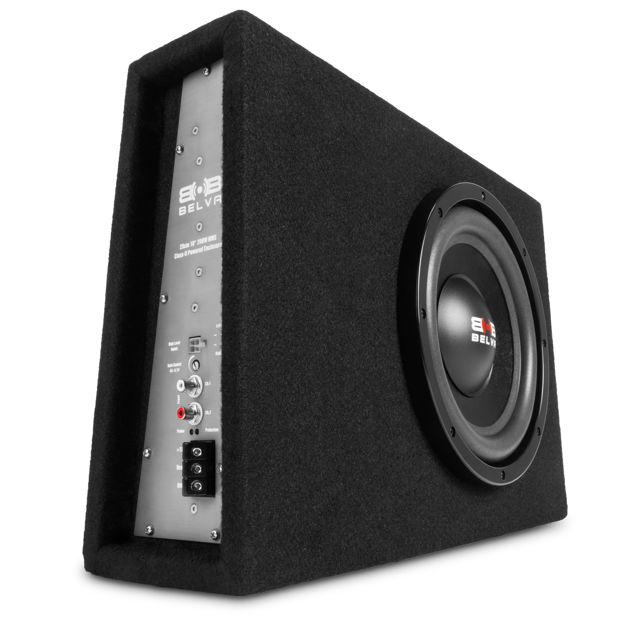 Belva Bpkg10T 600W Peak 10' Shallow Mount Angled Amplified Loaded Subwoofer Enclosure