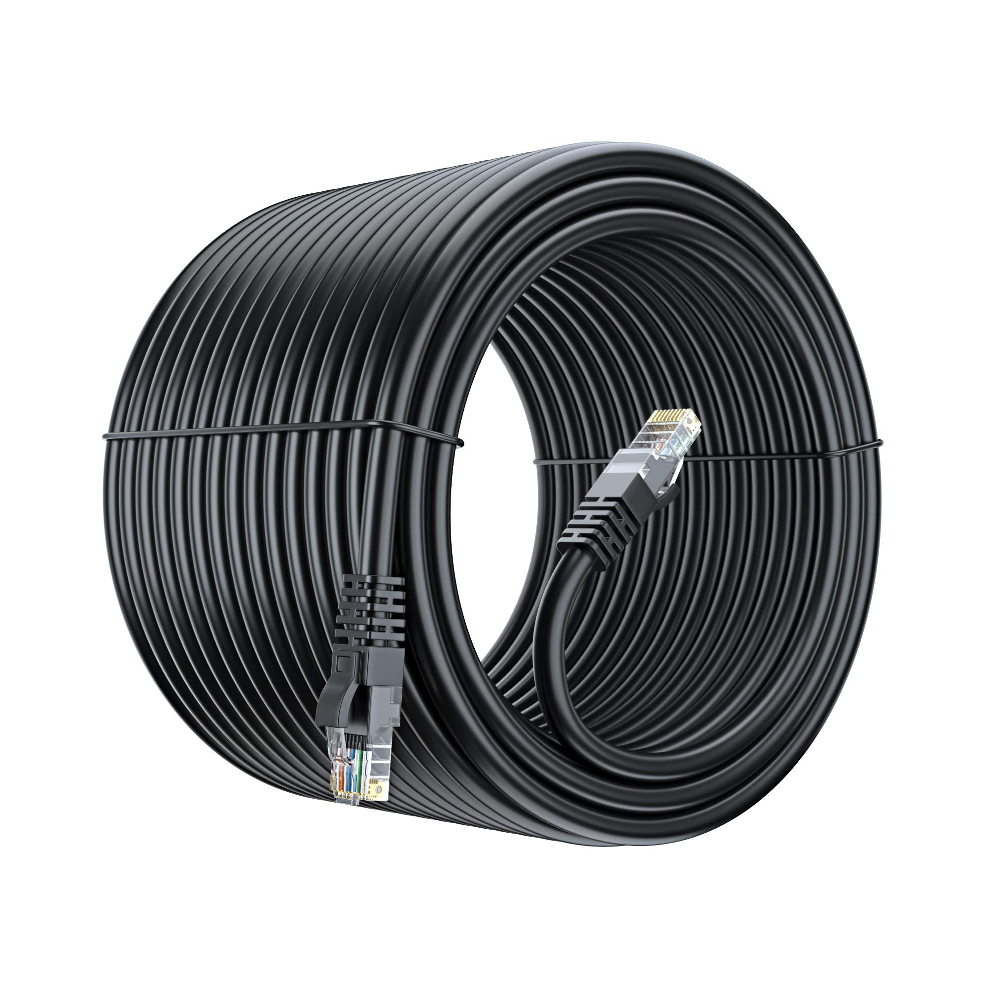 Maximm Cat 6 Ethernet Cable 300 Ft, 100% Pure Copper, Cat6 Cable Lan Cable, Internet Cable, Patch Cable And Network Cable   Utp (Black) 300 Feet