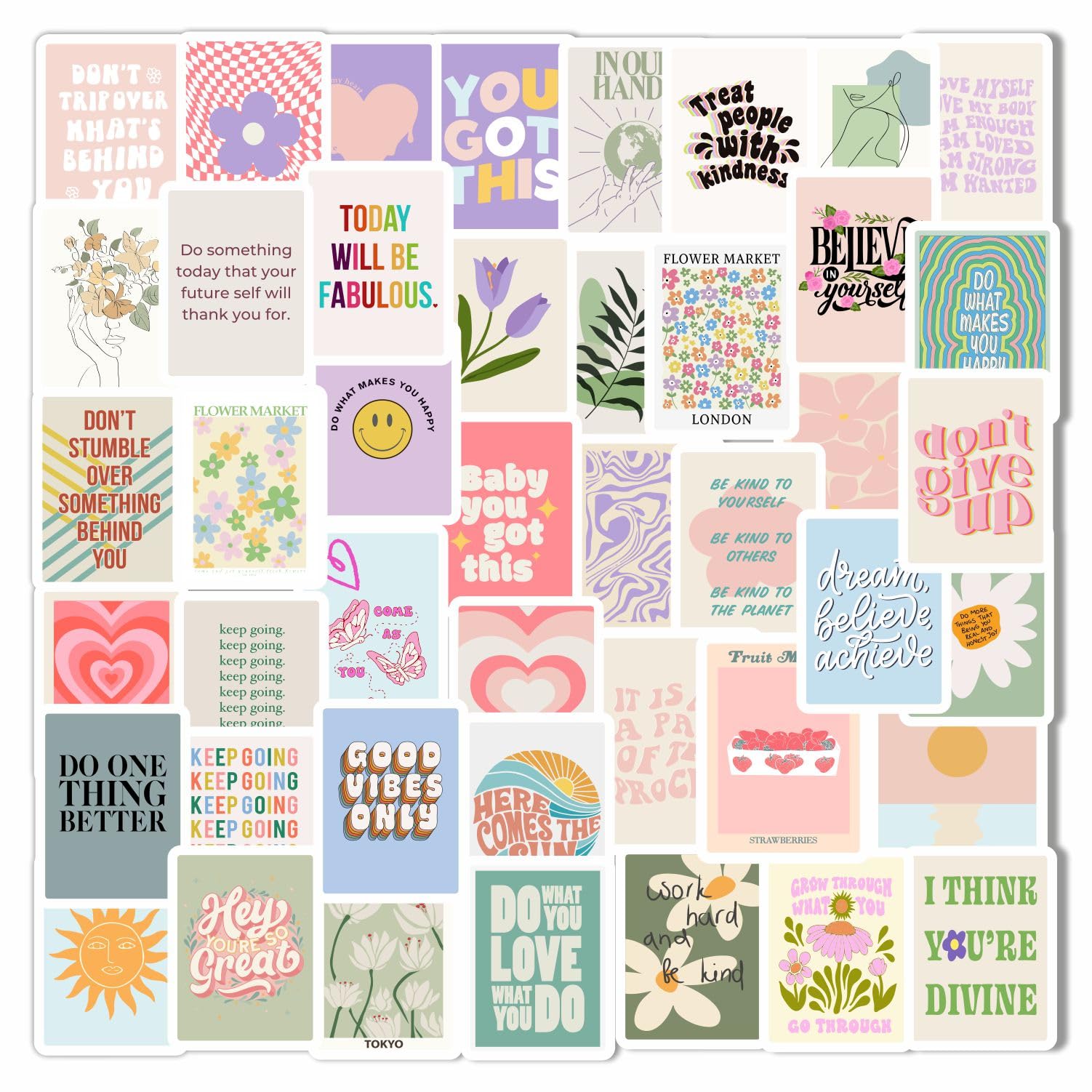 Inspirational Quote Stickers For Water Bottle And Laptop   Inspirational Quote Party Favors & Decorations, Waterproof Vinyl Deca