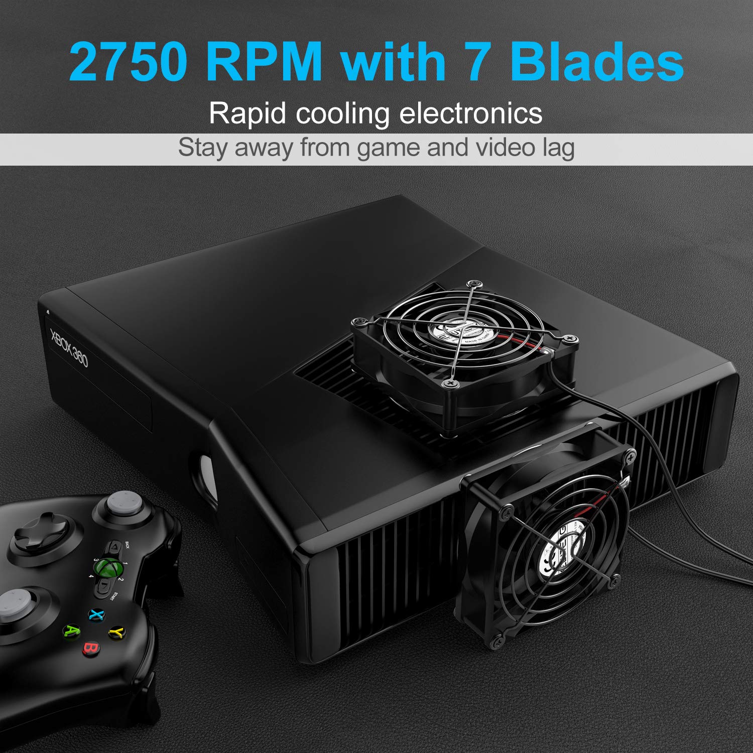 Eluteng Dual Usb Fan 80Mm, 3 Speed Adjustable Usb Ventilator With 2750Rpm 5V Fan For Computer/Laptop/Router/Tv Cabinet/Dvr/Xbox/