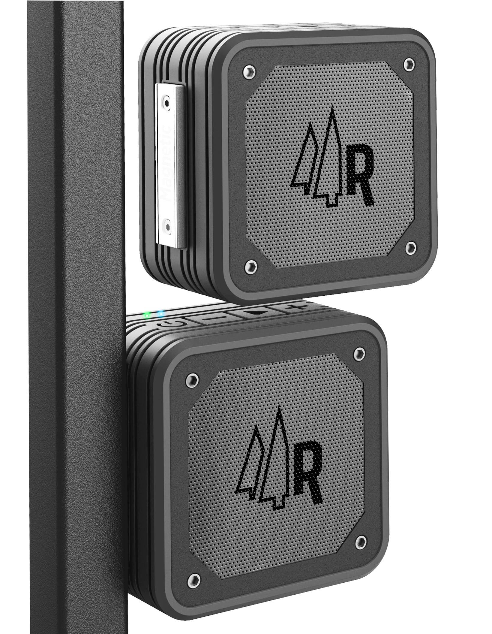 RANGLAND Magnetic Dual Pairing Stereo Bluetooth Speakers for Golf Carts (2 Pack) Waterproof IPX6, Wireless Surround Sound with B