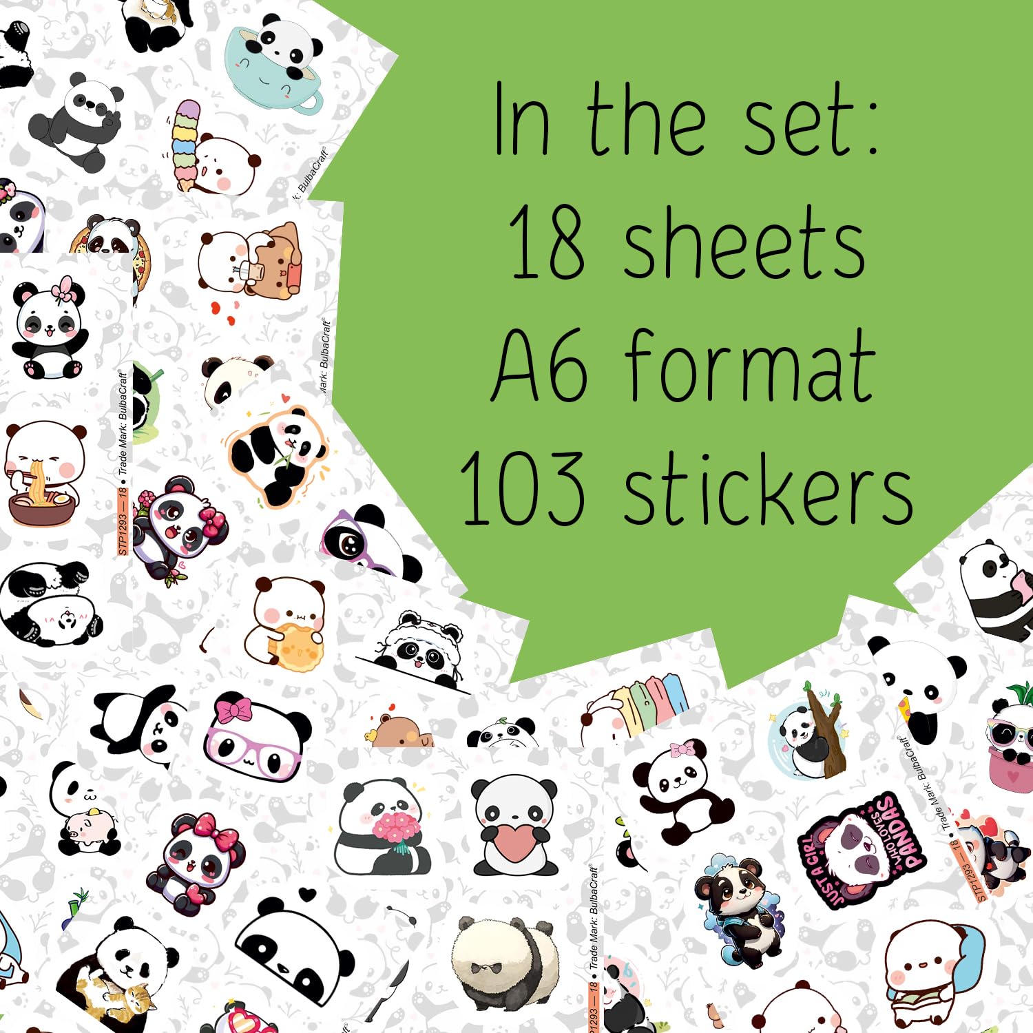 100Pcs Panda Stickers For Water Bottle And Laptop   Panda Party Favors & Decorations, Waterproof Vinyl Decals, Cute Animal And B