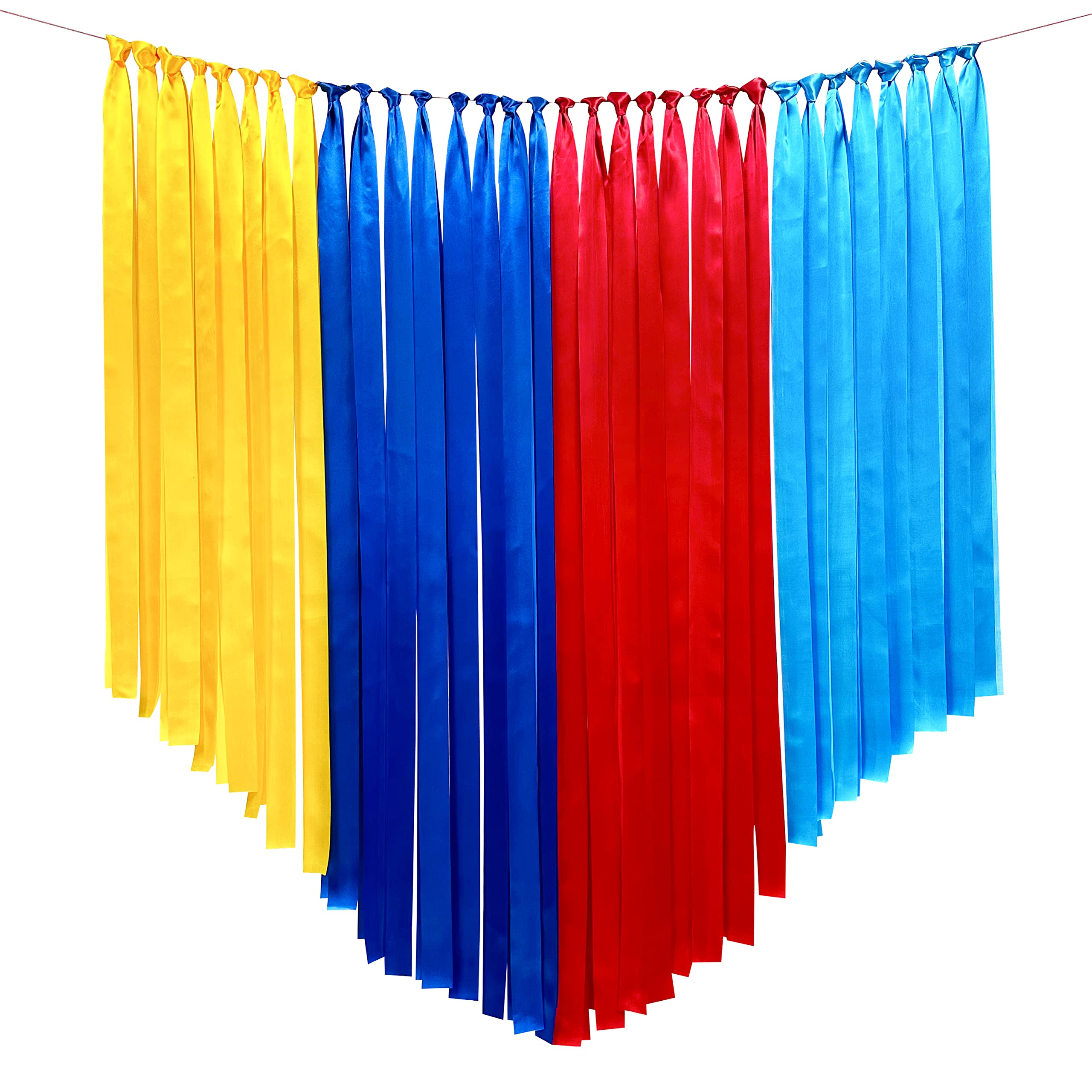 Red Blue And Yellow Party Decorations Ribbon Fringe Hanging Curtain Streamer Backdrop Garlands For Carnival Circus Clown Fiesta