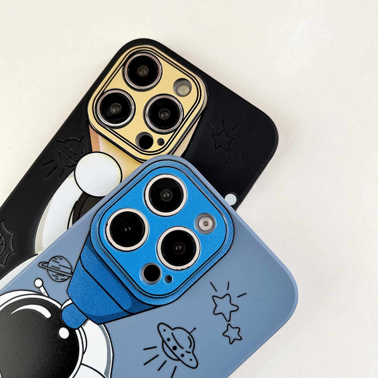 Yonds Queen iPhone 13 Pro Case Cartoon Astronaut Space Design Soft TPU Shockproof Blue