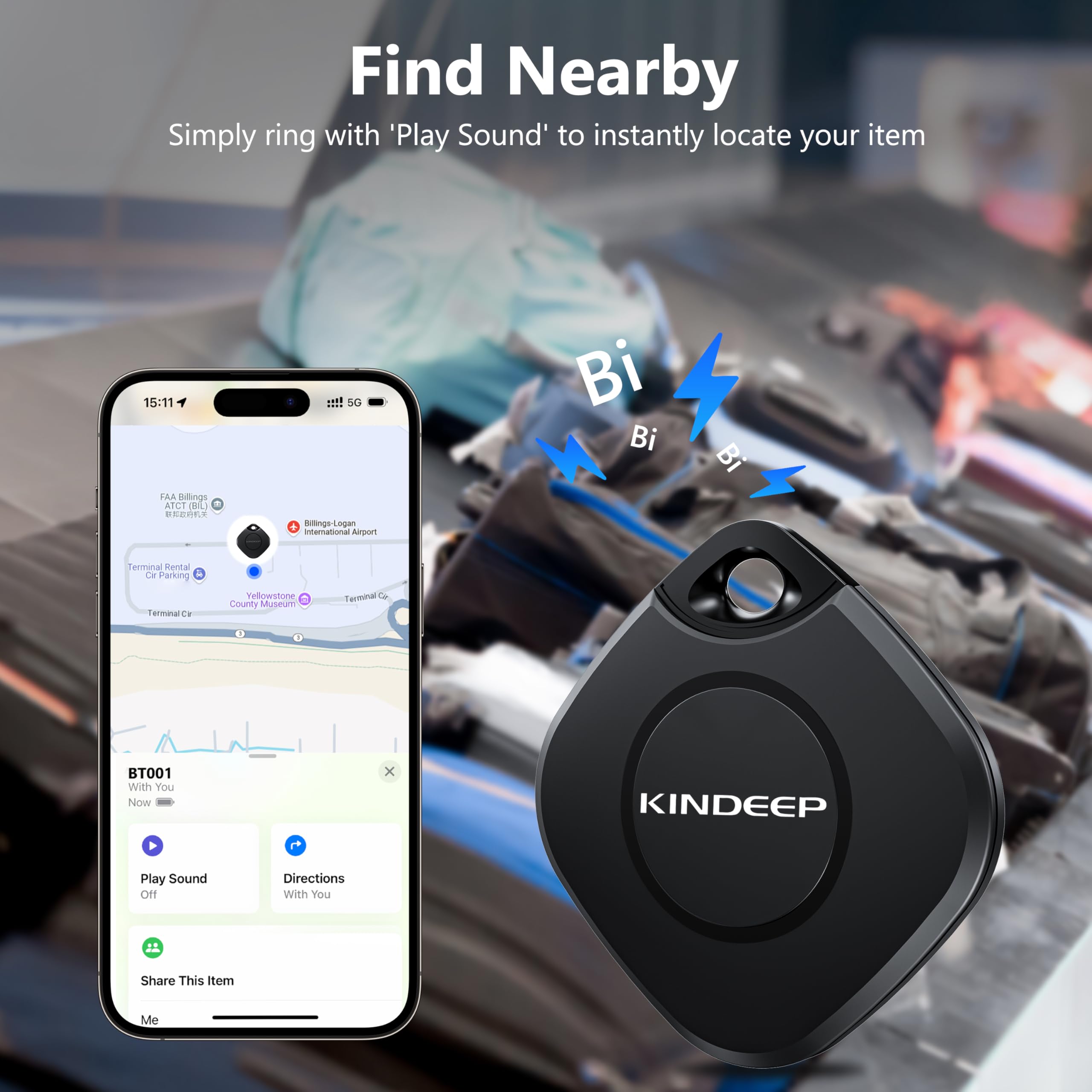Tracker Air Tag 2 Pack: Smart Key Finder Work With Apple Find My (Ios Only), Luggage Tracker For Kids Keys Wallet Bags And Pets,