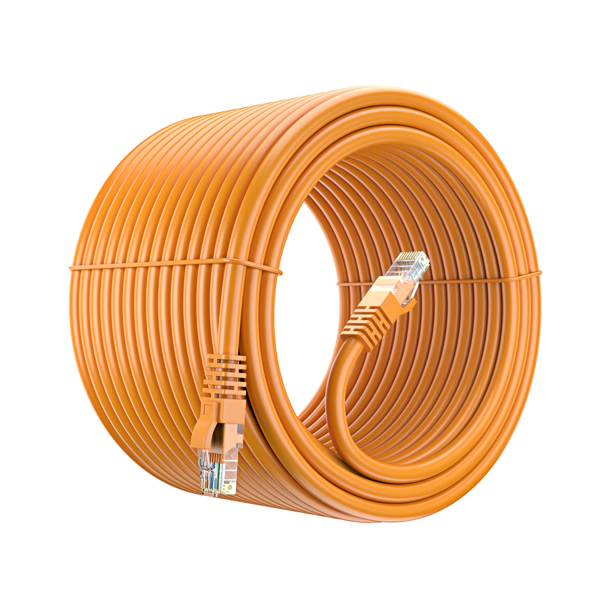 Maximm Cat 6 Ethernet Cable 250 Ft, 100% Pure Copper, Cat6 Cable Lan Cable, Internet Cable, Patch Cable And Network Cable   Utp (Orange) 250 Feet