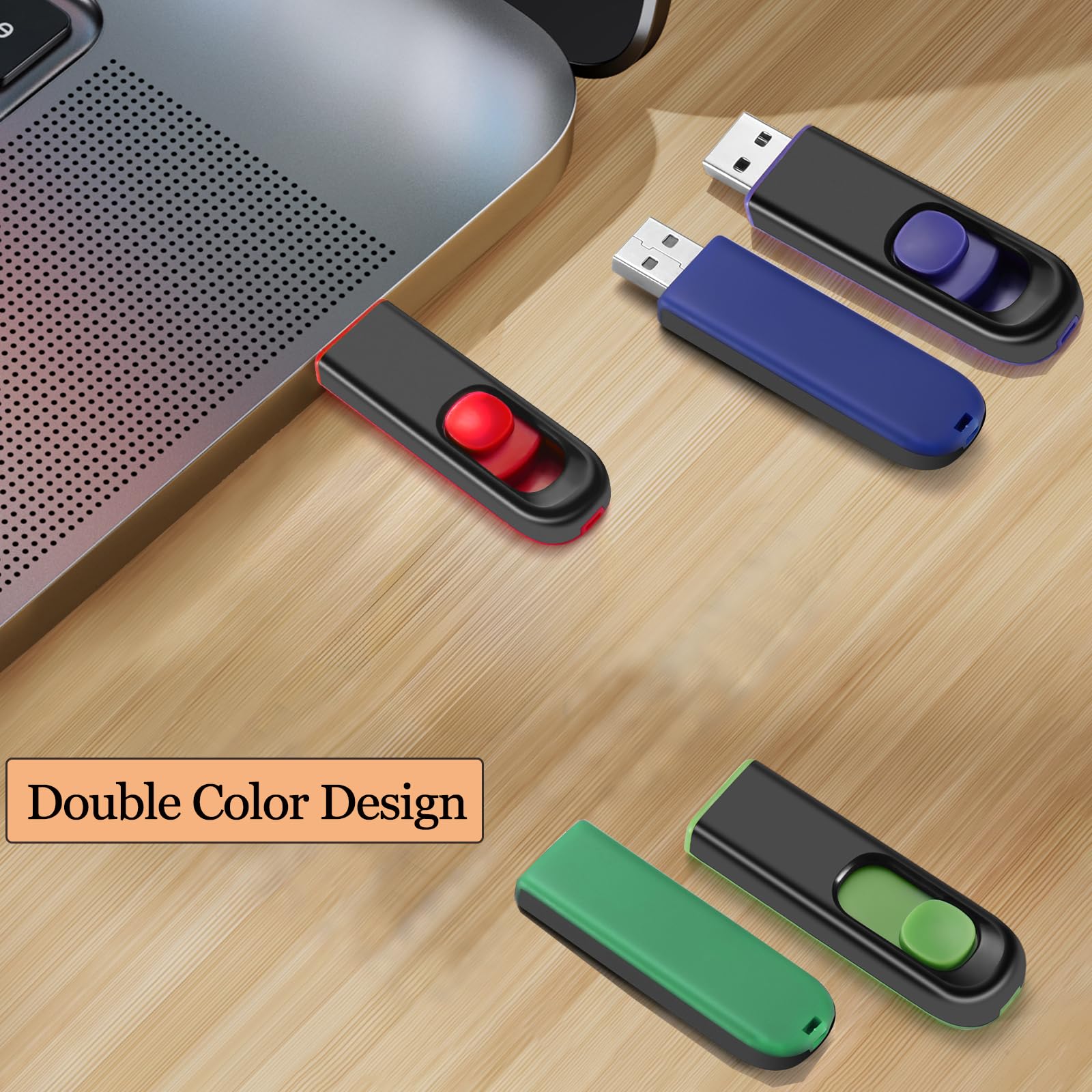 Makactua 32Gb Usb Flash Drive, Usb 2.0 Memory Stick Thumb Drive Pen Drives Jump Drive For Data Storage Black/Green