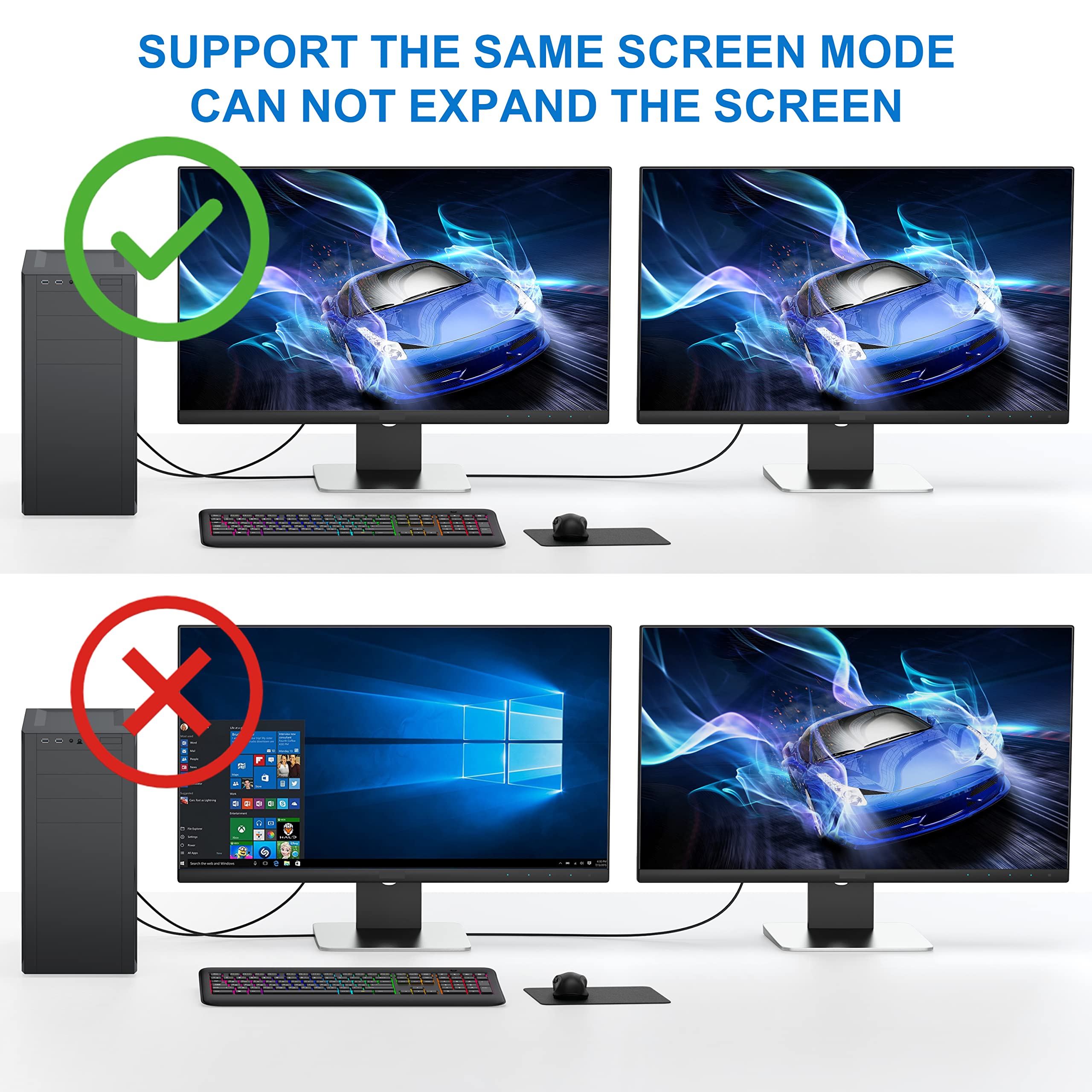 Ukyee Vga Splitter Cable Dual Vga Monitor Y Cable 1 Male To 2 Female Adapter Converter Video Cable For Screen Duplication   Does