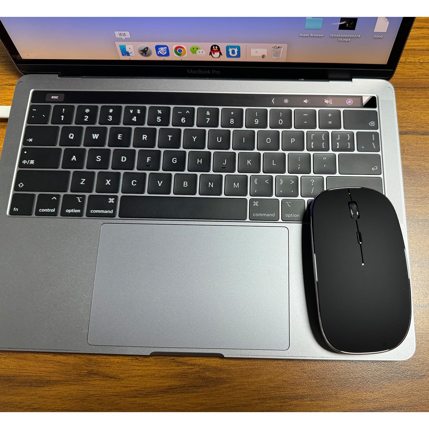JETTA Wireless Mouse for MacBook Pro/Air, Laptop, PC - 1600 DPI, Rechargeable, Mute Click, Black, Plug and Play