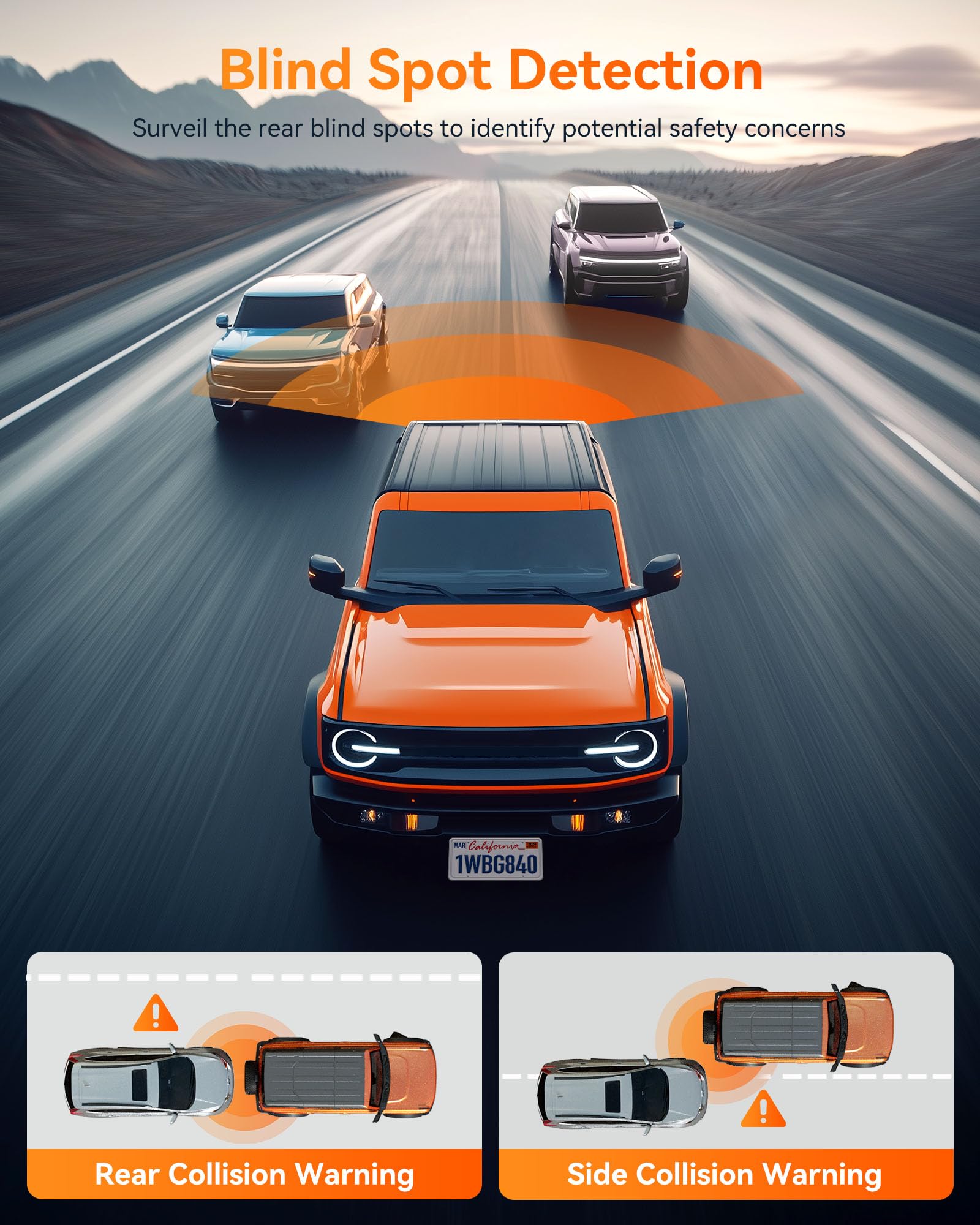 Wolfbox 12 ' ' Mirror Dash Cam With Wifi,2.5K Rear View Mirror Camera With 1080P Rear Camera,Wifi Mirror Dash Cam Front And Rear