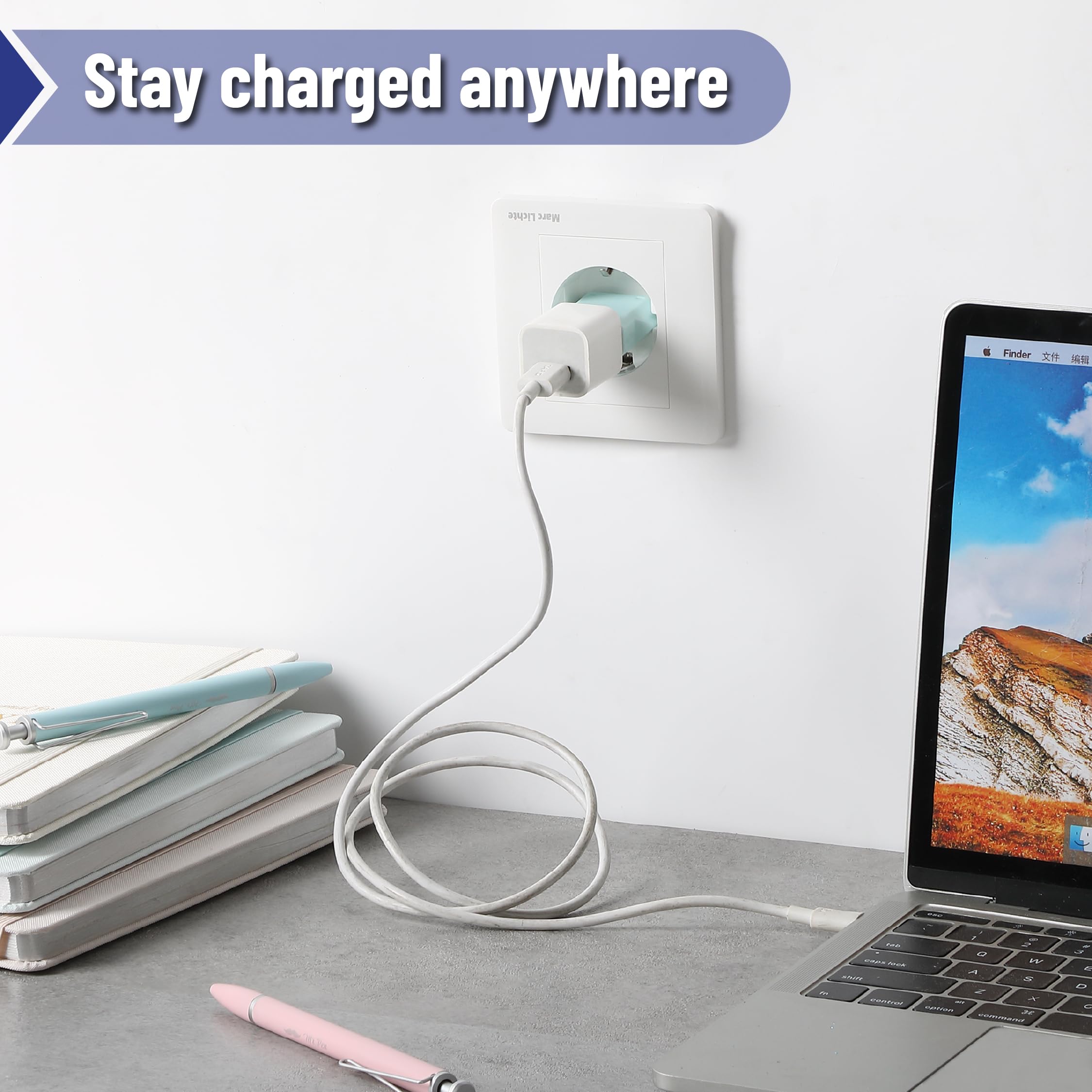 Bates  European Travel Plug Adapter, 3 Pack, Colorful, European Plug Adapter, Us To Europe Plug Adapter, Adapter For Europe Plug