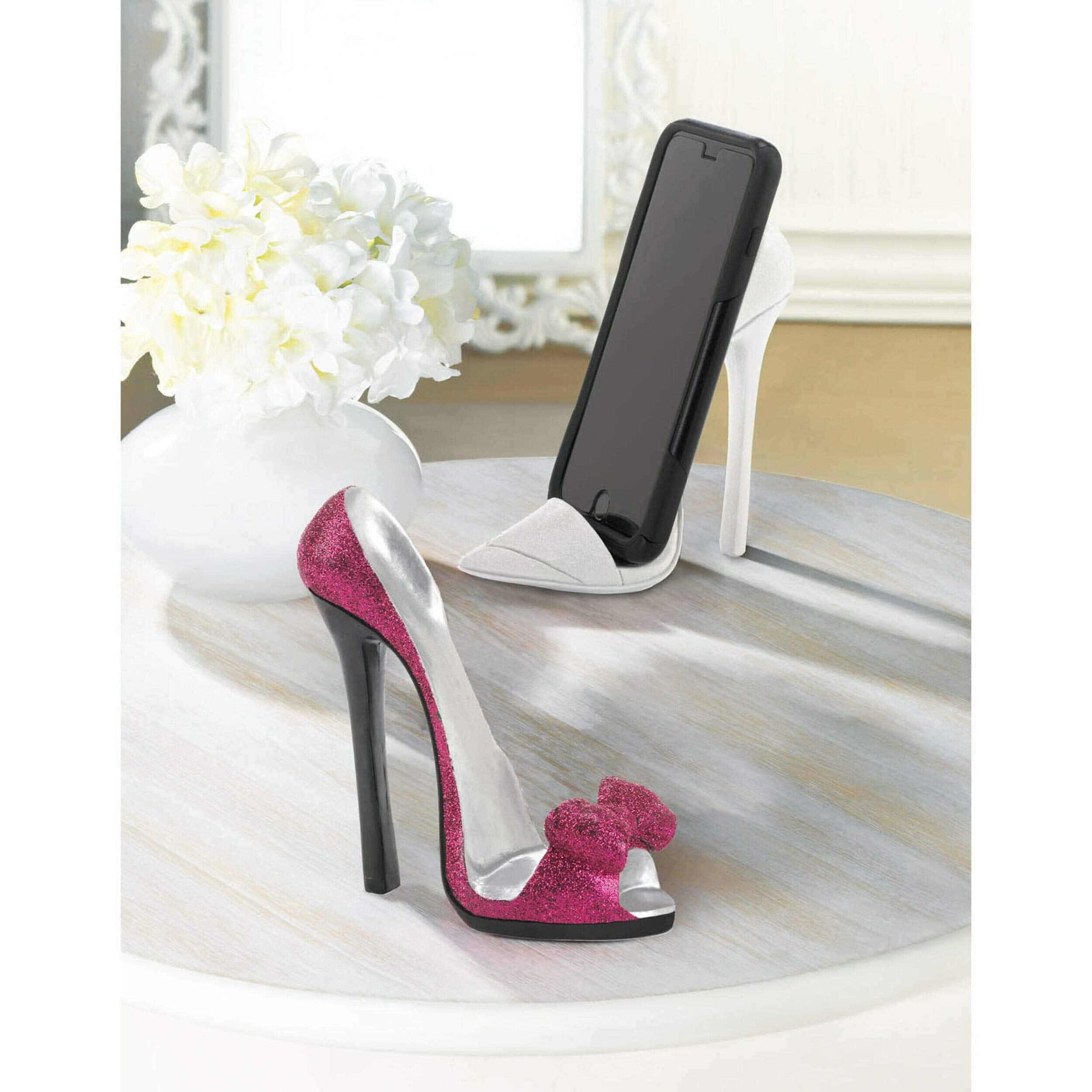 Dazzling White Shoe Phone Holder 6X2.5X5.25''
