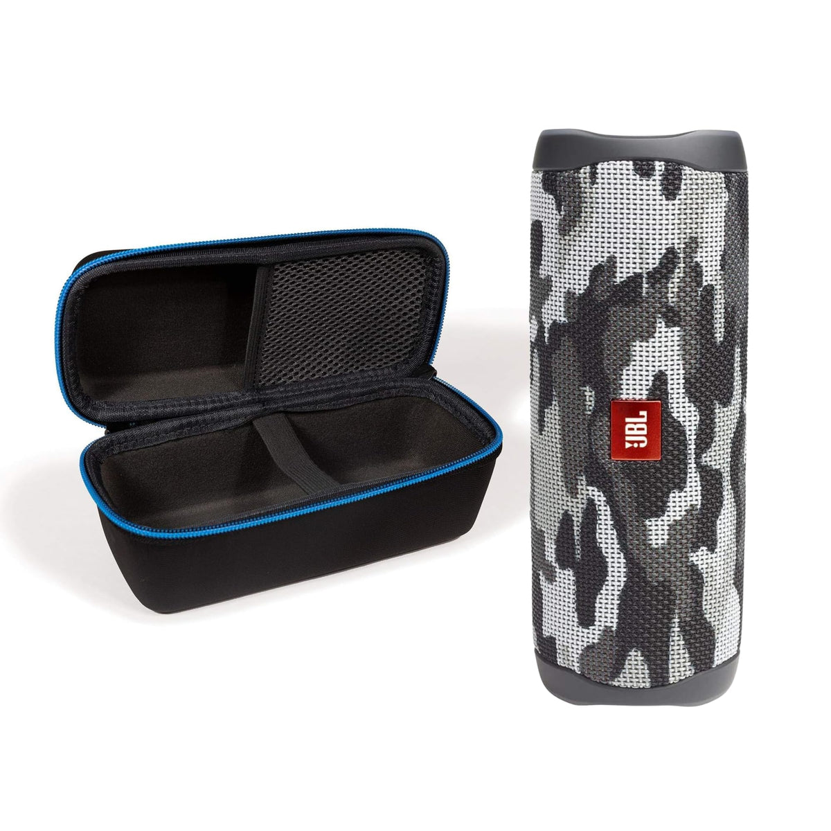 JBL Flip 5 (Black Camo) + Bundle with divvi! Protective Hardshell Case