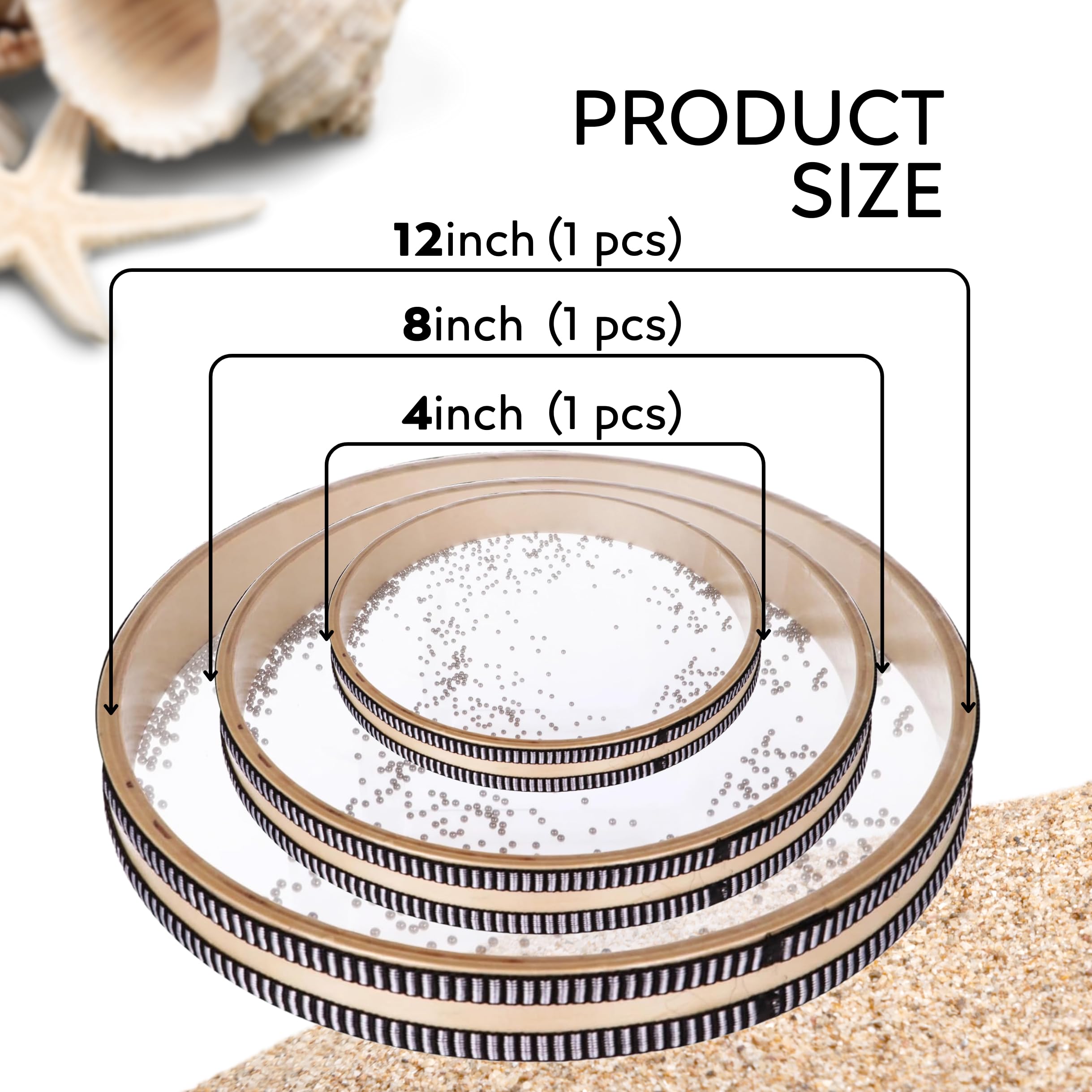 Pack Of 3 Sound Healing Instruments   Ocean Drums 12 Inch Ocean Sound Drum For Meditation 8 Inch Wave Drum For Relaxation 4 Inch