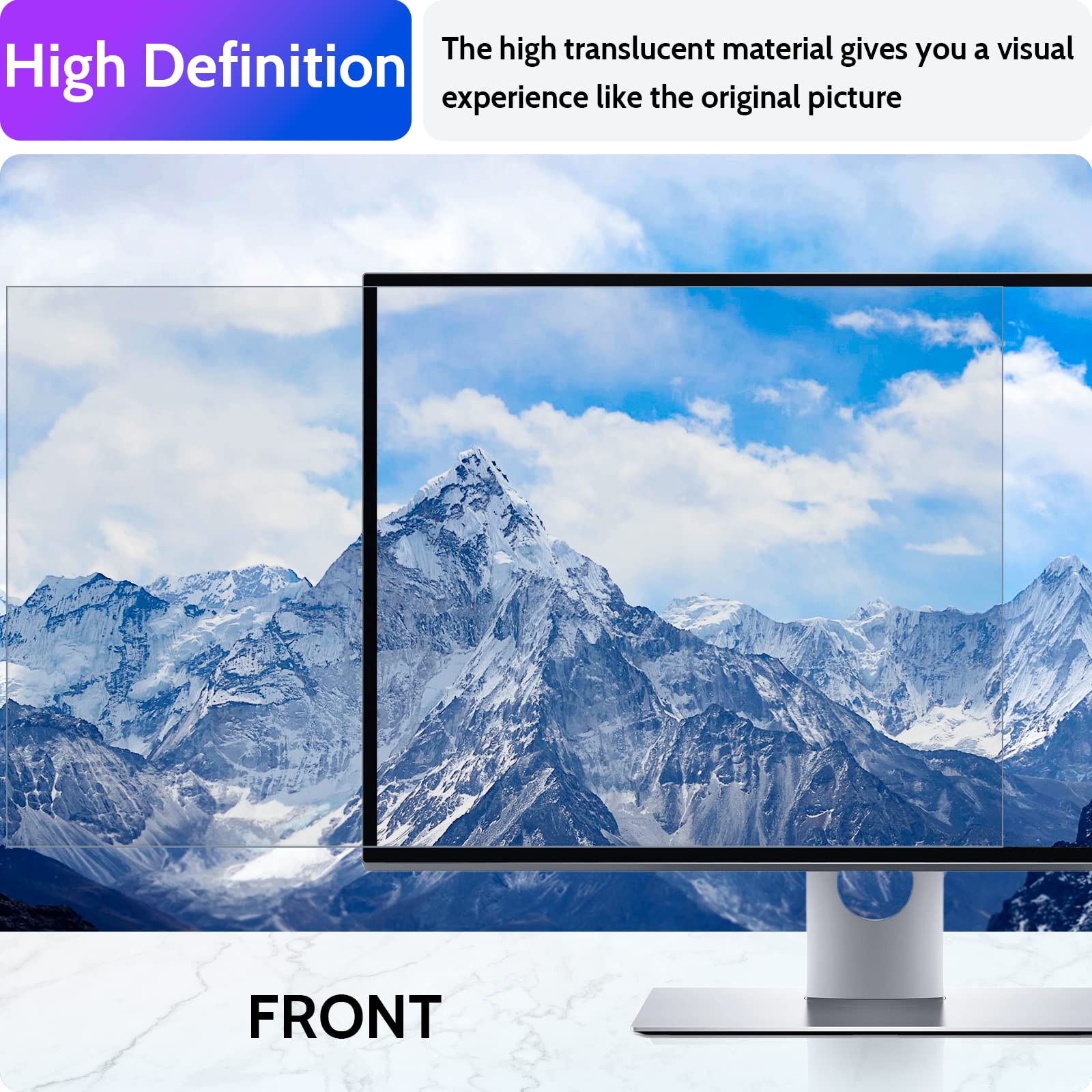 Peslv Computer Privacy Screen 21.5 Inch For 16:9 Widescreen Monitor, Removable 21.5Inch Anti Blue Light Anti Glare Monitor Priva
