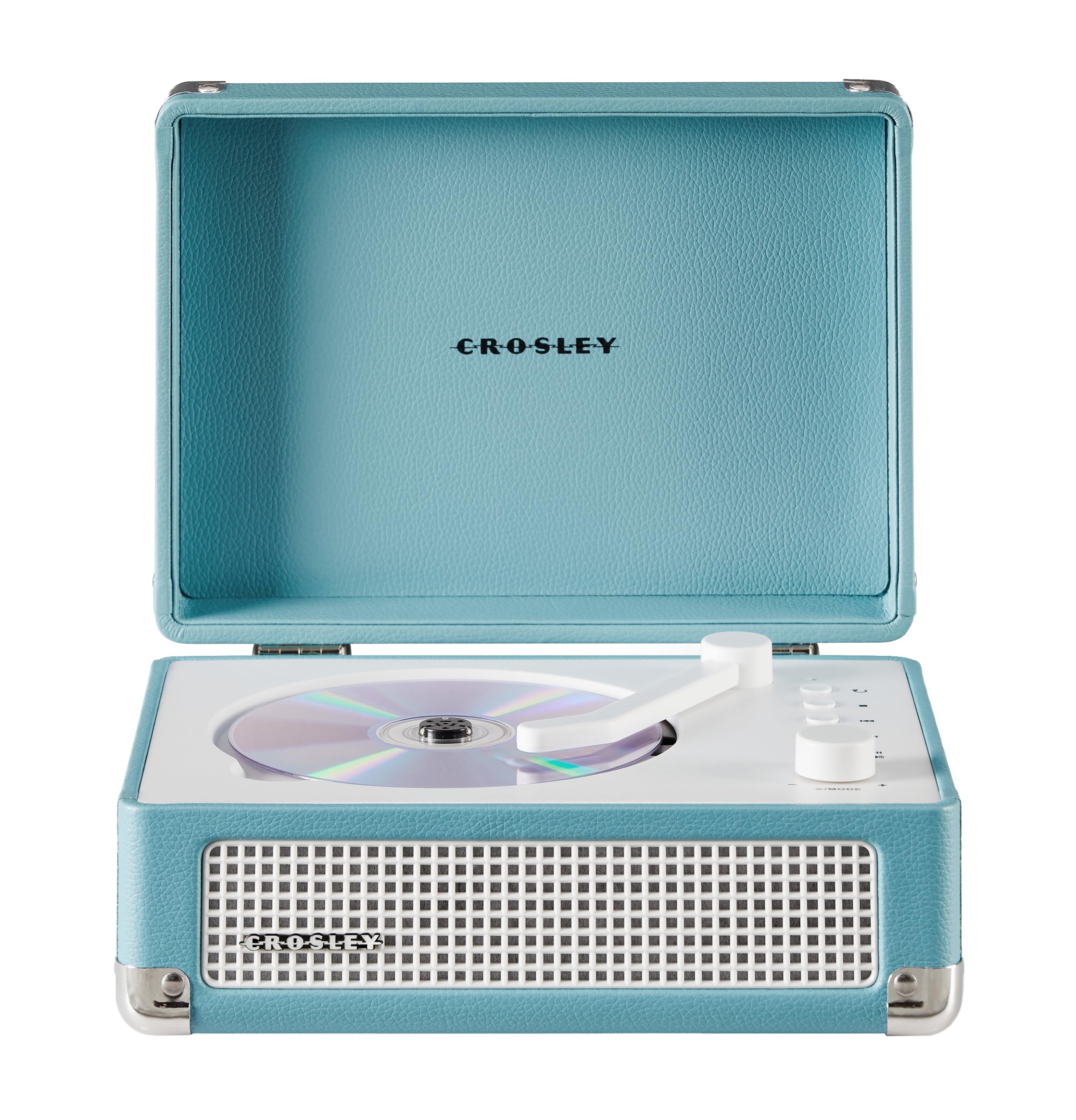 Crosley CR3505A-TU Cruiser Retro Portable CD Player with Stereo Bluetooth Speakers and FM Radio, Turquoise