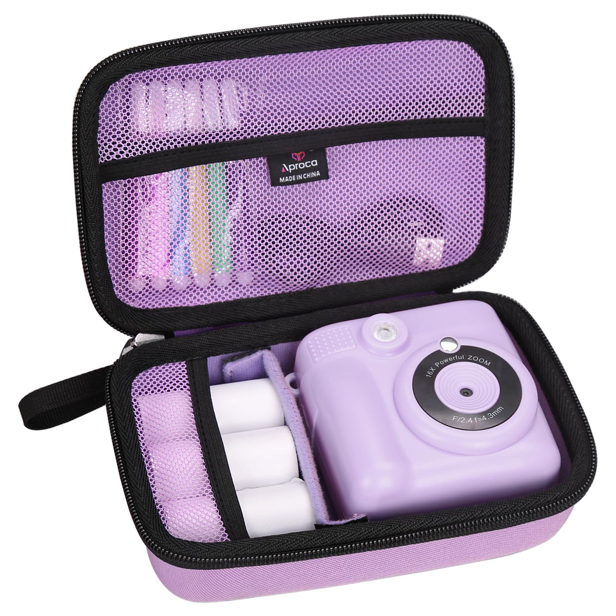 Aproca Purple Hard Travel Storage Protective Case, for ESOXOFFORE Instant Print Camera and Accessories