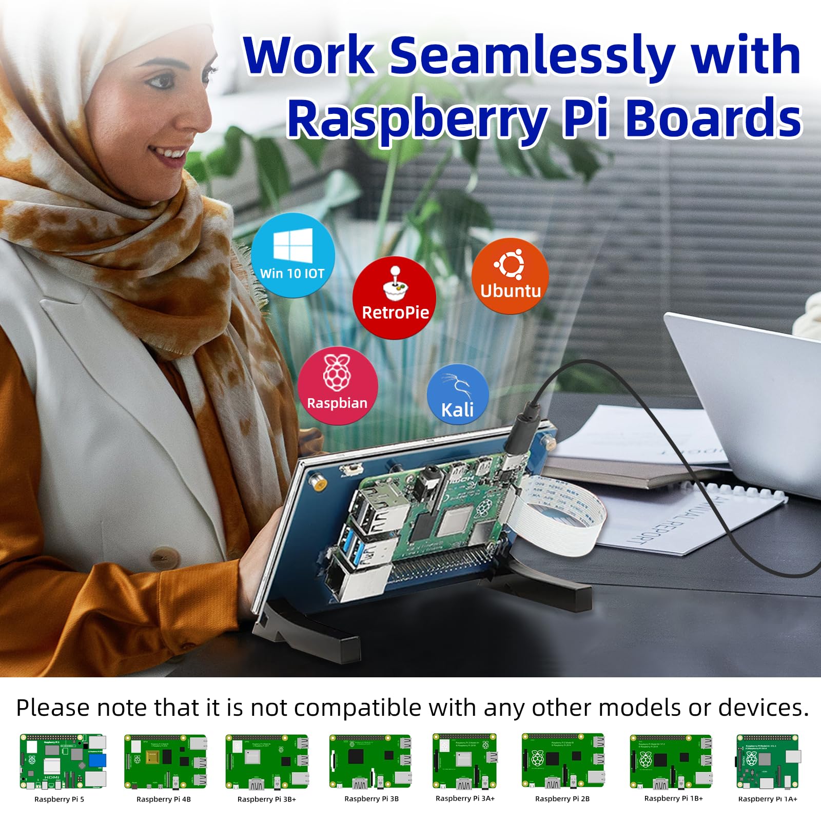 Ipistbit 5 Inch Raspberry Pi Touchscreen, 800X480 Dsi Ips Lcd Display, 5 Point Touch Capacitive Screen, Monitor For Raspberry Pi