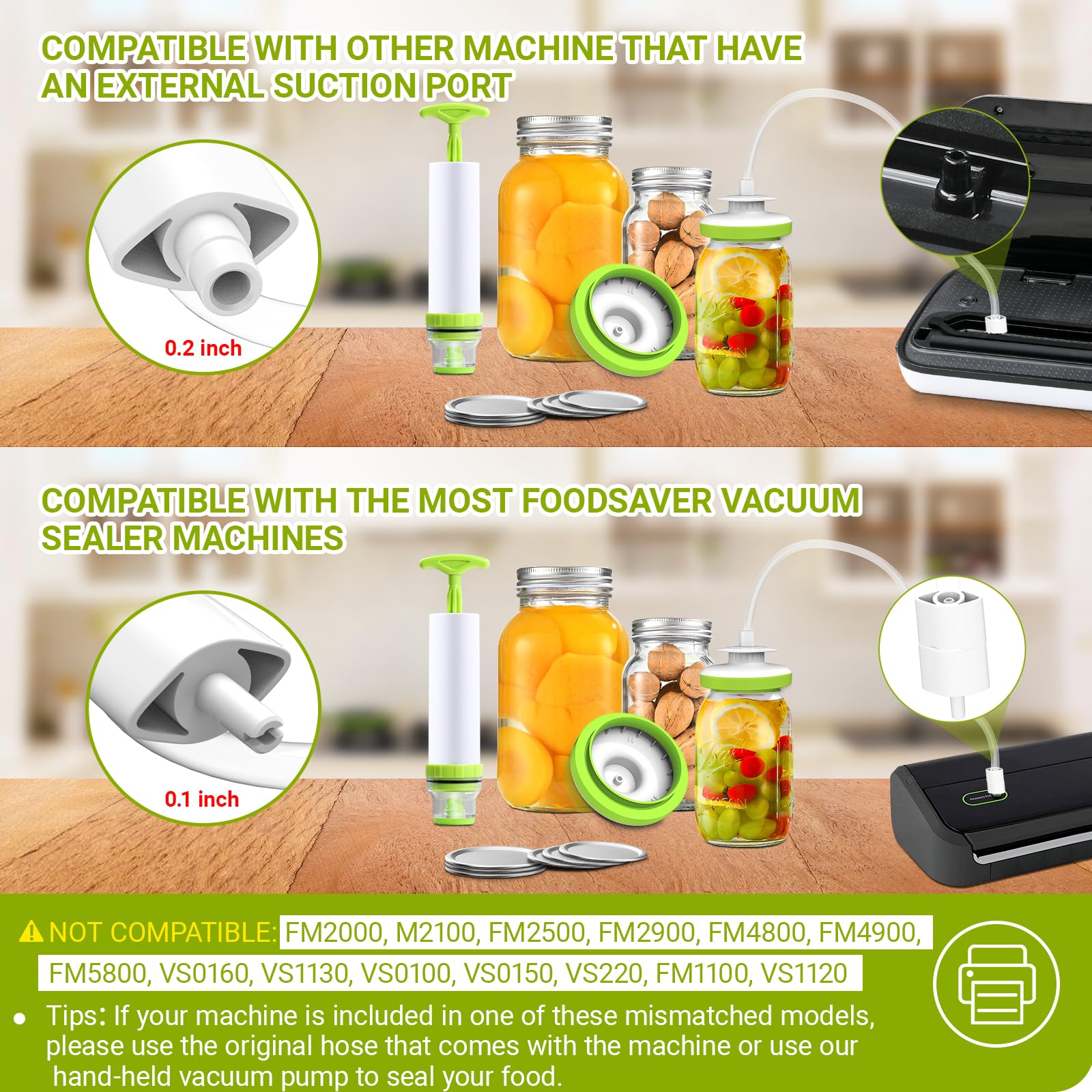 Mason Jar Vacuum Sealer, Jar Sealer With Accessory Hose For Foodsaver Vacuum Sealer, Pawcute Vacuum Sealer Kit Jar Attachment Fo