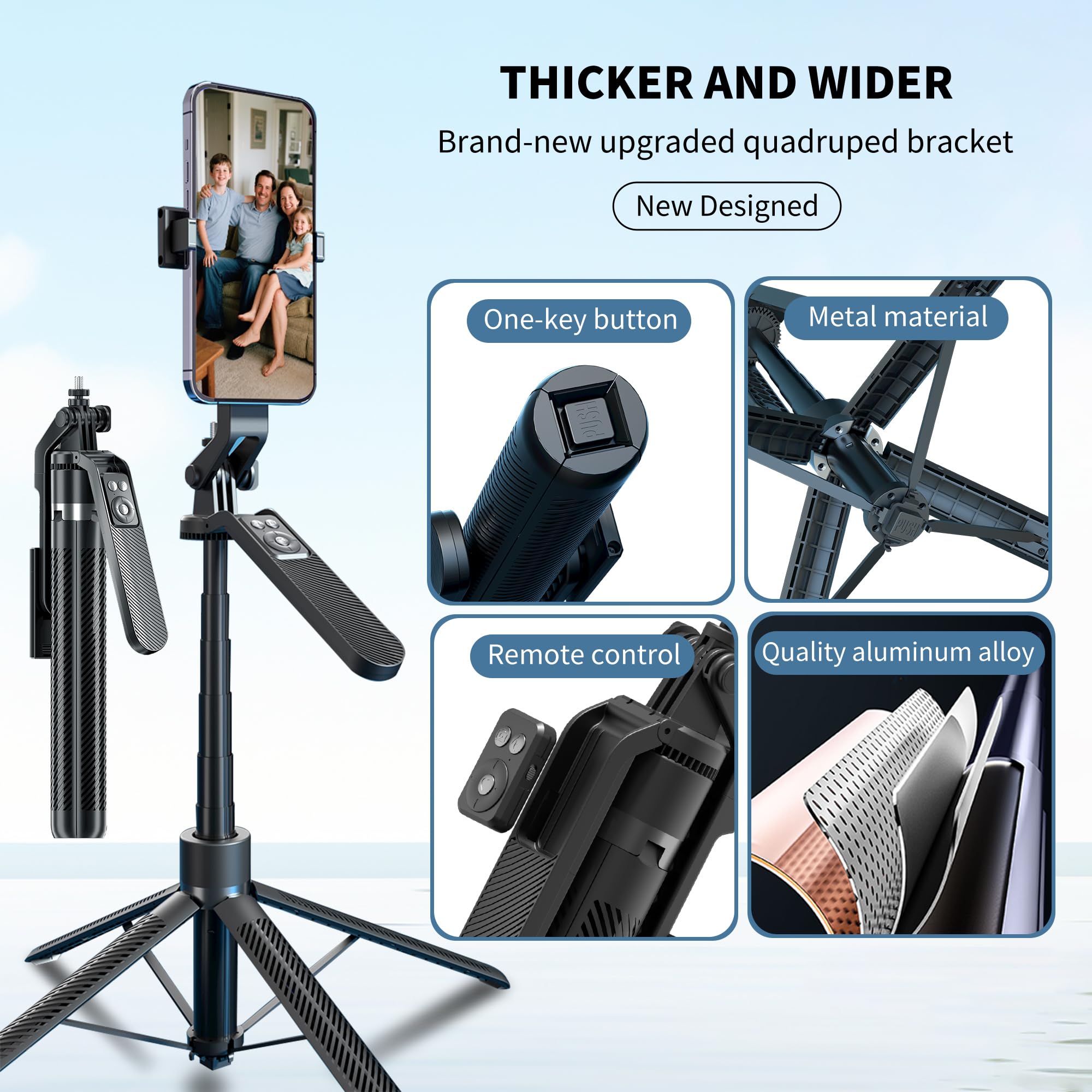 70 Tripod For Phone, Portable All In One Extendable Cell Phone Tripod Stand, Tall Travel Tripods For Recording Video Selfies Pho