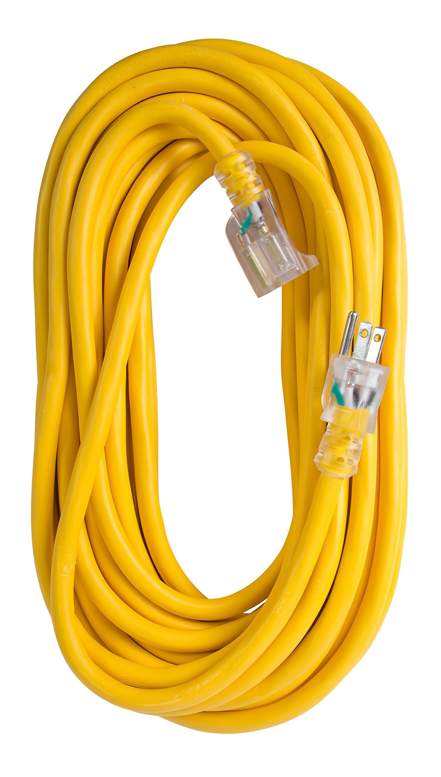 Bergen Industries Inc OC50123LT Extra Heavy-Duty Outdoor Single Receptacle Extension Cord, 50 ft, 12 AWG, 15A/125V AC