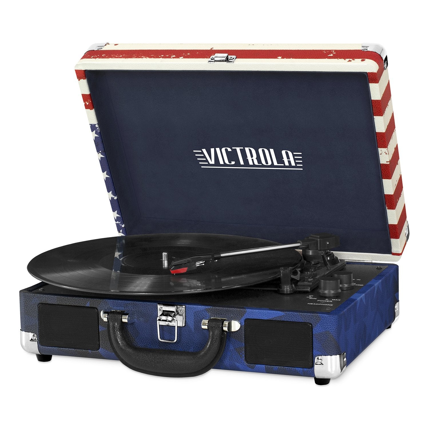 Victrola Vintage 3 Speed Bluetooth Portable Suitcase Record Player With Built In Speakers | Upgraded Turntable Audio Sound|Ameri