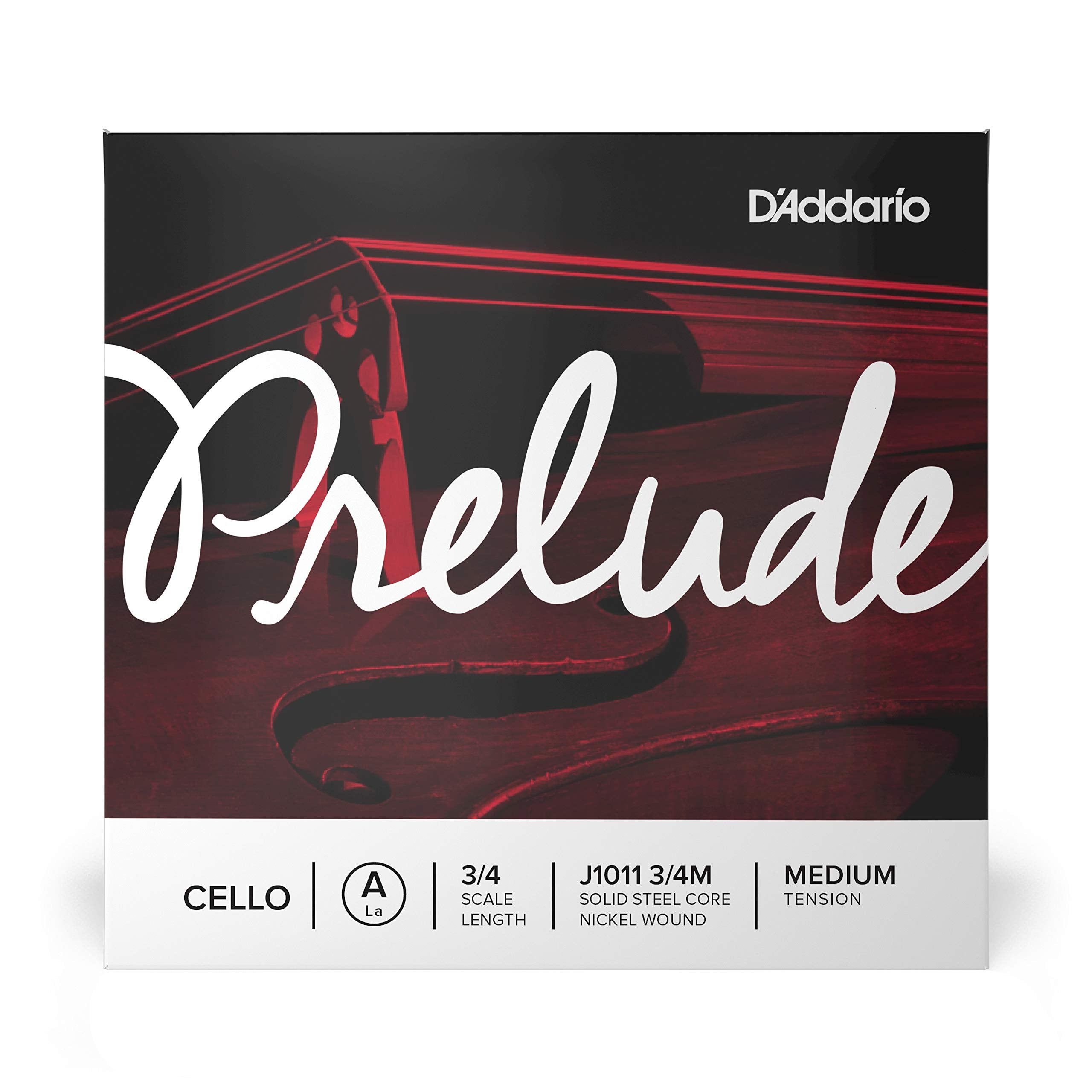 D'Addario Prelude Cello Single A String, 3/4 Scale, Medium Tension