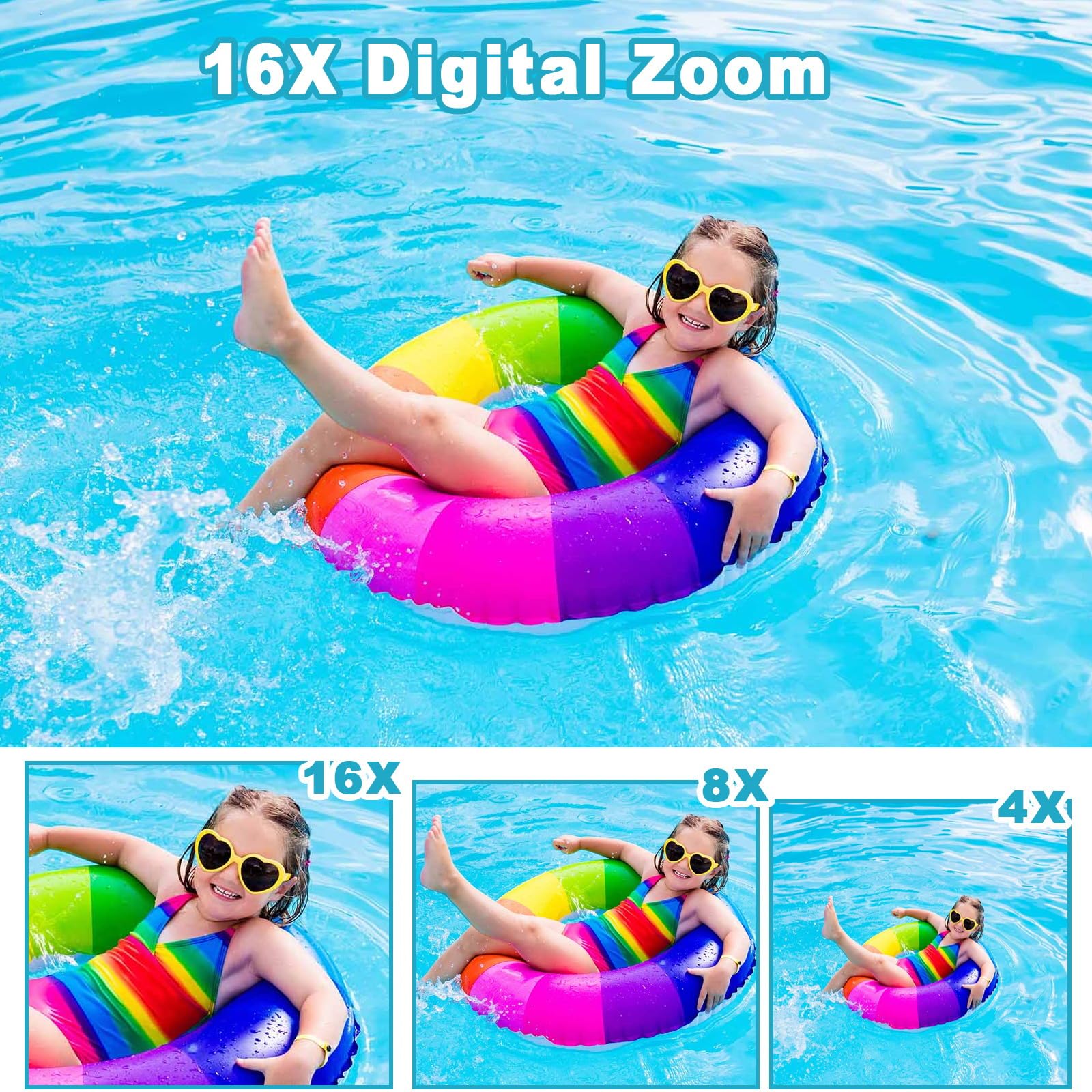 Underwater Camera, Waterproof Camera With 32Gb Card(Installed), 4K Fhd 48Mp Dual Screen Selfie Digital Camera For Photography, 1