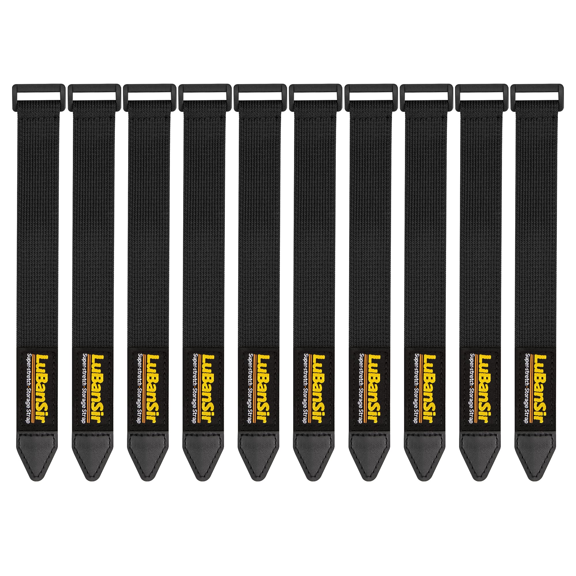 Lubansir Cinch Straps, 1'' X 9'' (10 Pack) Elastic Hook And Loop Fastening Cable Strap For Extension Cord, Cable, Cord Wrap And