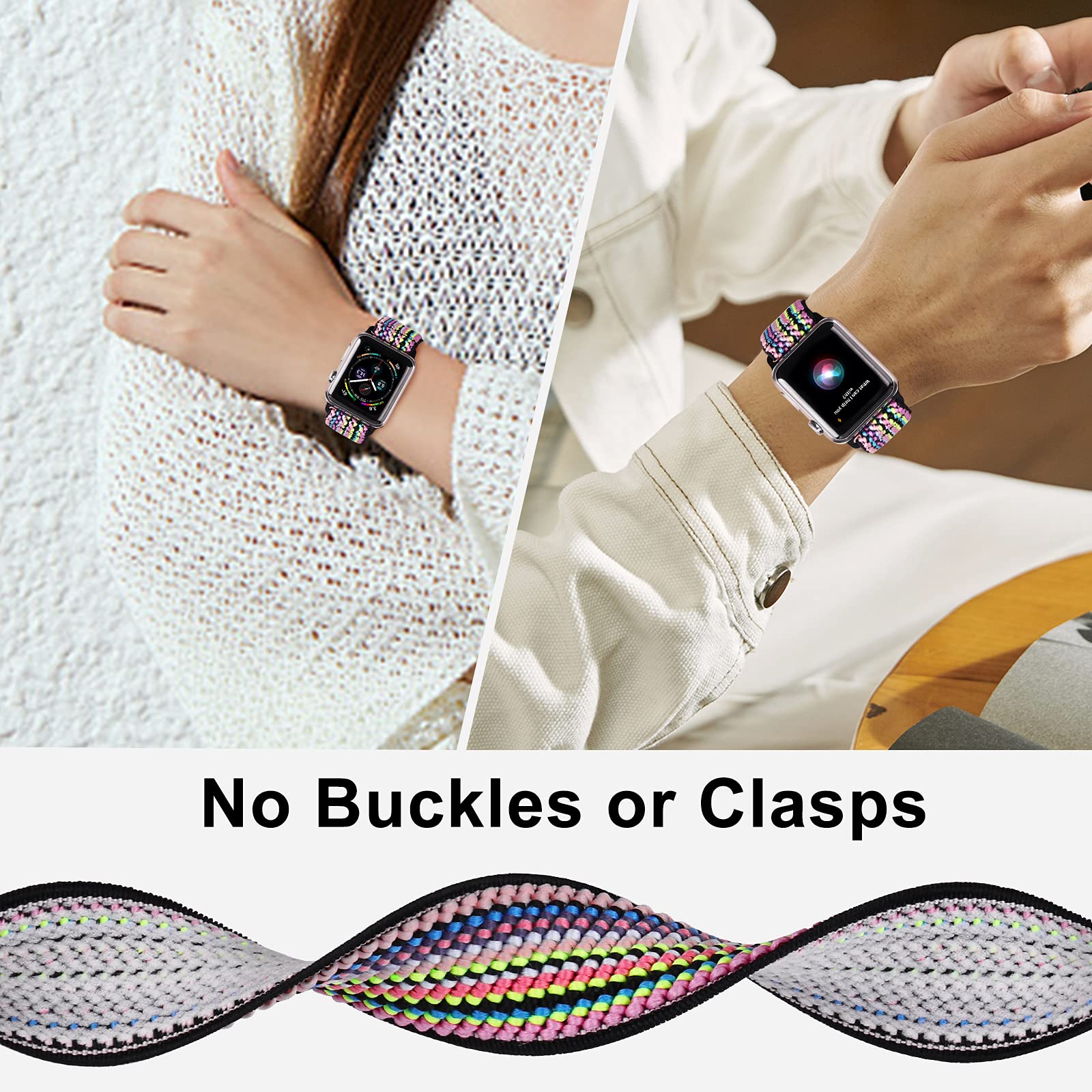 Enjiner Stretchy Nylon Solo Loop Bands Compatible With Apple Watch 38Mm 40Mm 41Mm 42Mm 44Mm 45Mm 49Mm Ultra Iwatch Series 8 7 6