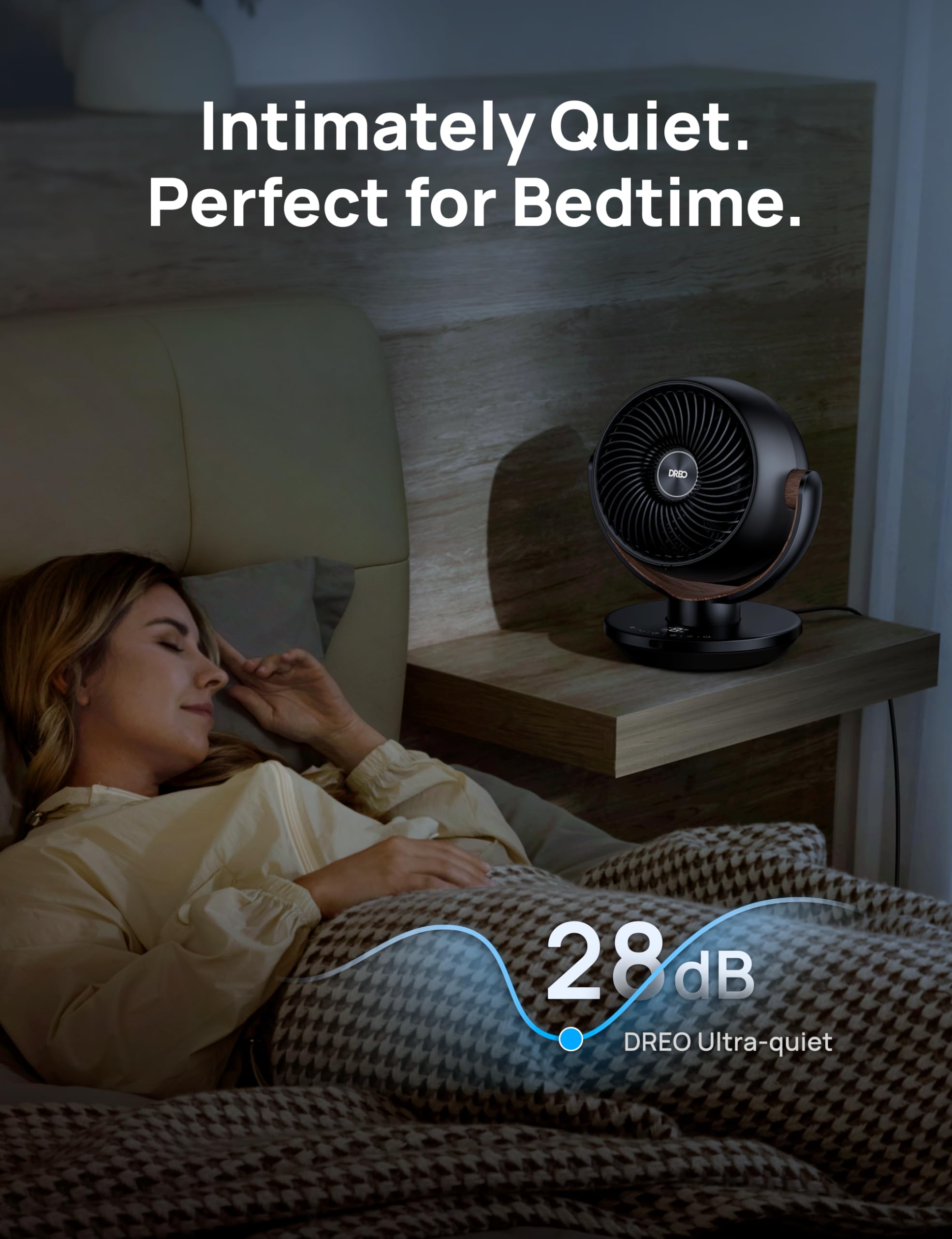 Dreo Fan For Bedroom, Desk Air Circulator Fan With Remote, 11 Inch Table Fans For Whole Room, 60Ft Powerful Airflow, 120 Vertica