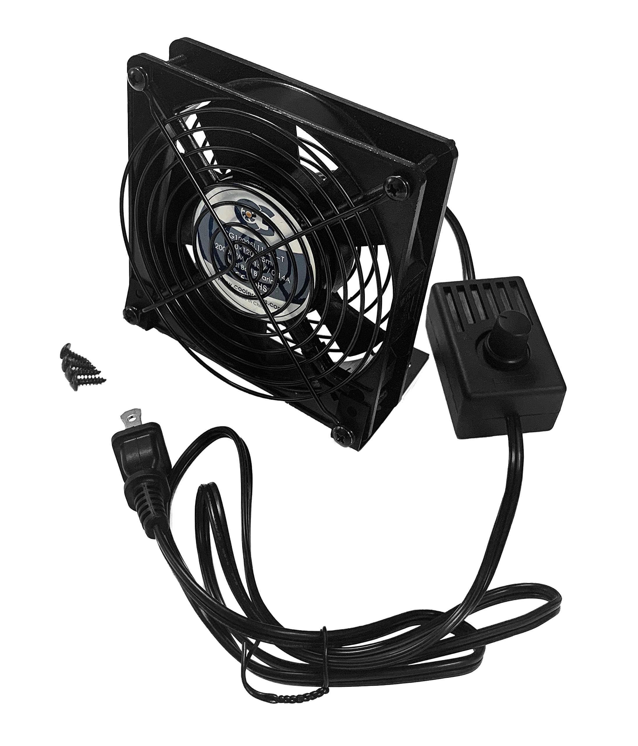 Coolerguys 120X25Mm Low Speed Ac Fan With Mount/Stand And Manual Speed Control Kit Cgac1225L Bc