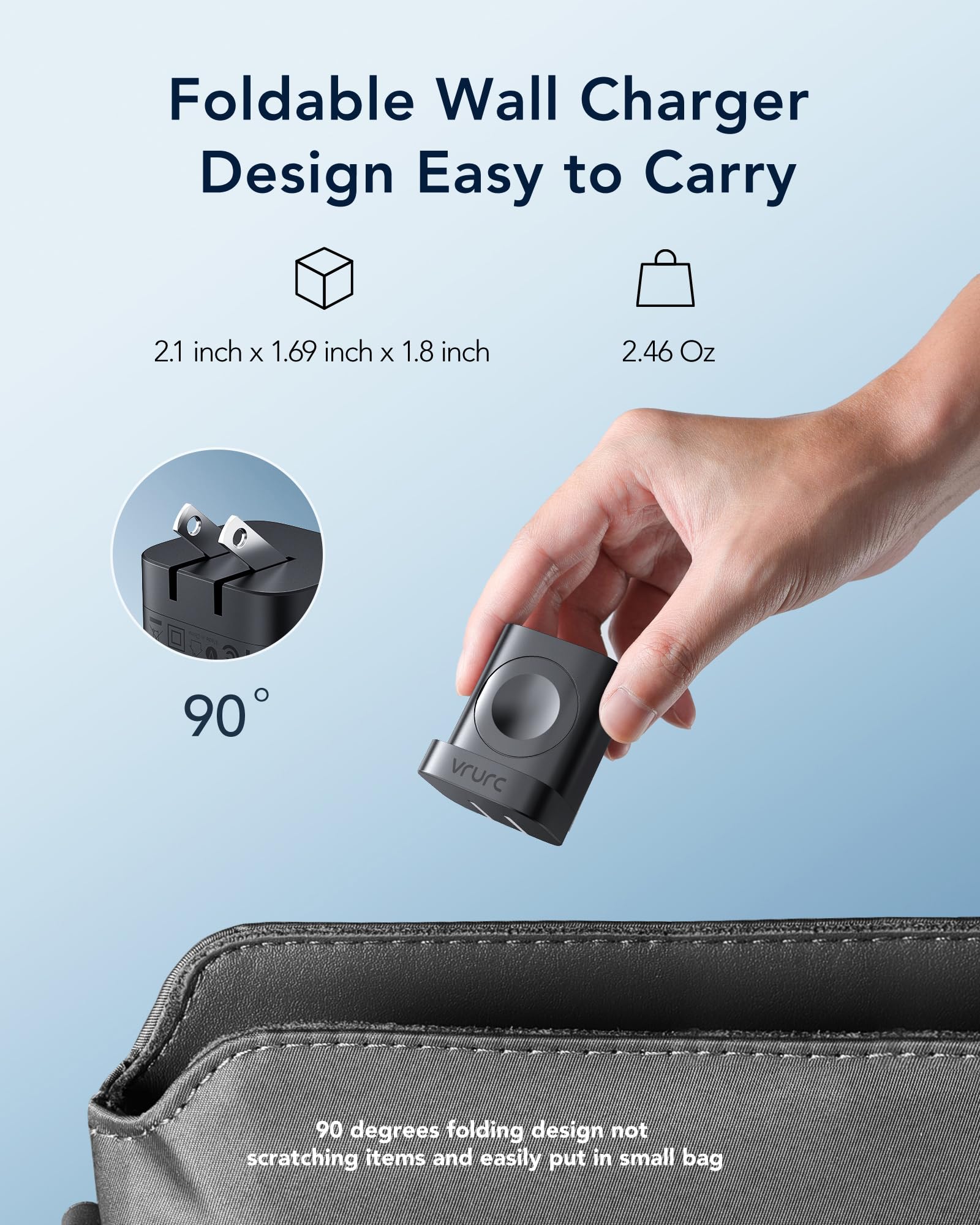 Vrurc For Apple Watch Charger, Pd 20W 3 In 1 Fast Charging Block With Magnetic Wireless Charging & Dual Ports, Foldable Plug Usb