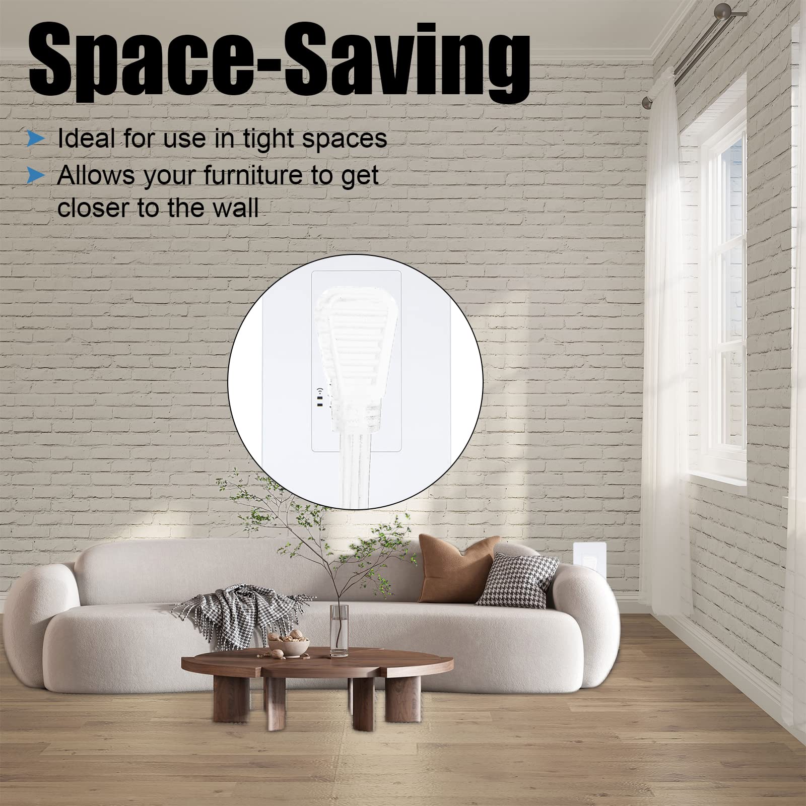 Greatide 10 Ft 3 Outlet Extension Cord With Flat Plug, 3 Prong Grounded, 16/3 Spt 3 Power Cable For Indoor Use, White, 2 Pack