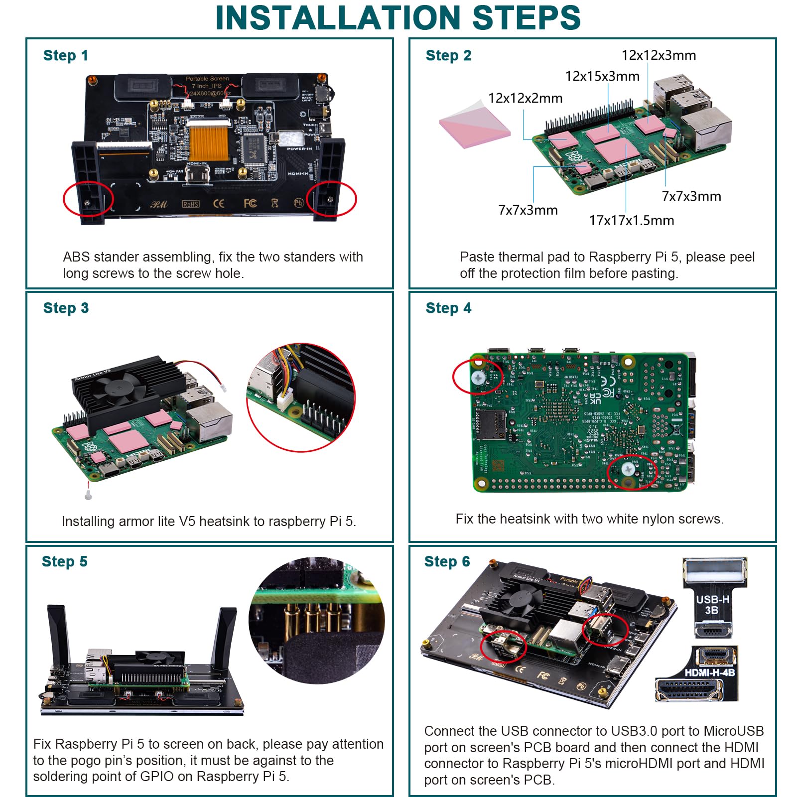 Geeekpi 7 Inch Capacitive Touchscreen For Raspberry Pi, Hdmi Monitor Ips 1024X600 Lcd Display With Dual Speaker For Raspberry Pi
