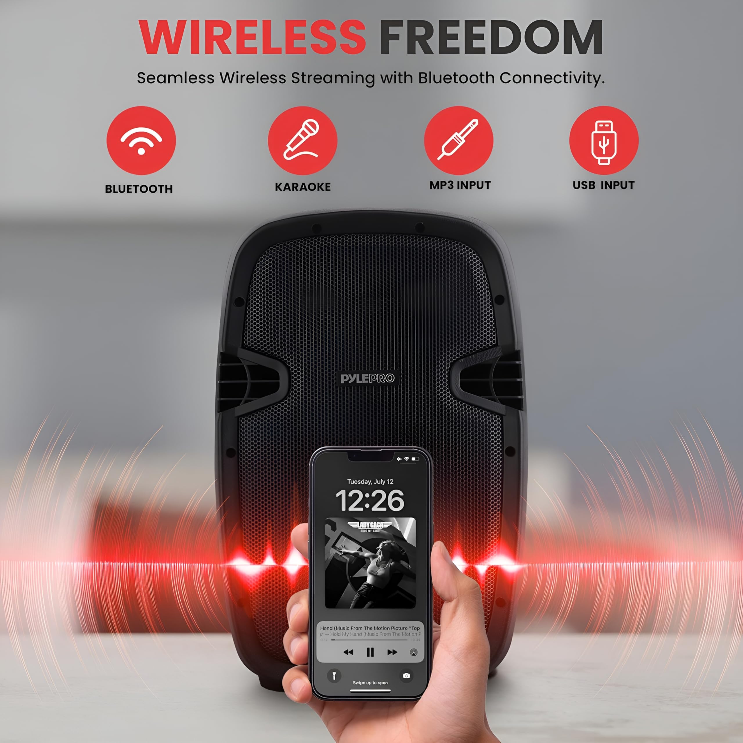 Pyle Wireless Portable Pa System - 1000W High Powered Bluetooth Compatible Active + Passive Pair Outdoor Sound Speakers W/ Usb S