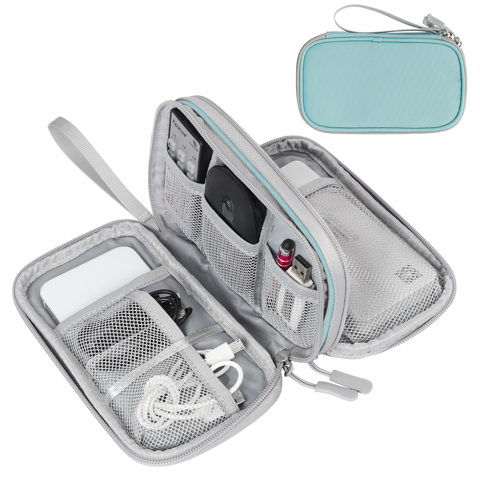 Fyy Electronic Organizer, Travel Cable Organizer Bag Pouch Electronic Accessories Carry Case Portable Waterproof Double Layers S