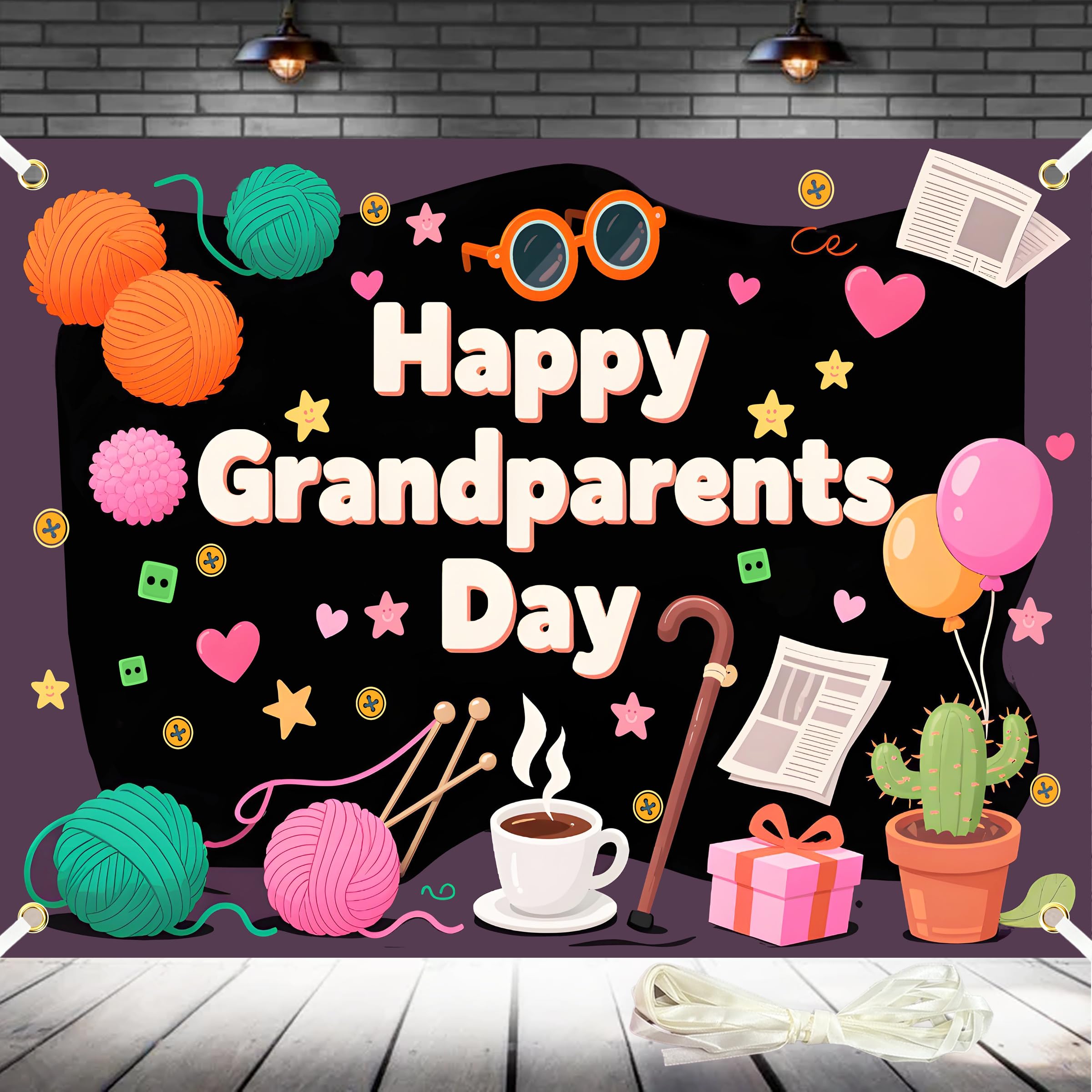 Grandparents Day Decorations 7x5Ft Happy Grandparents Day Backdrop Love Grandma Grandpa Party Banner Ever Photography Background