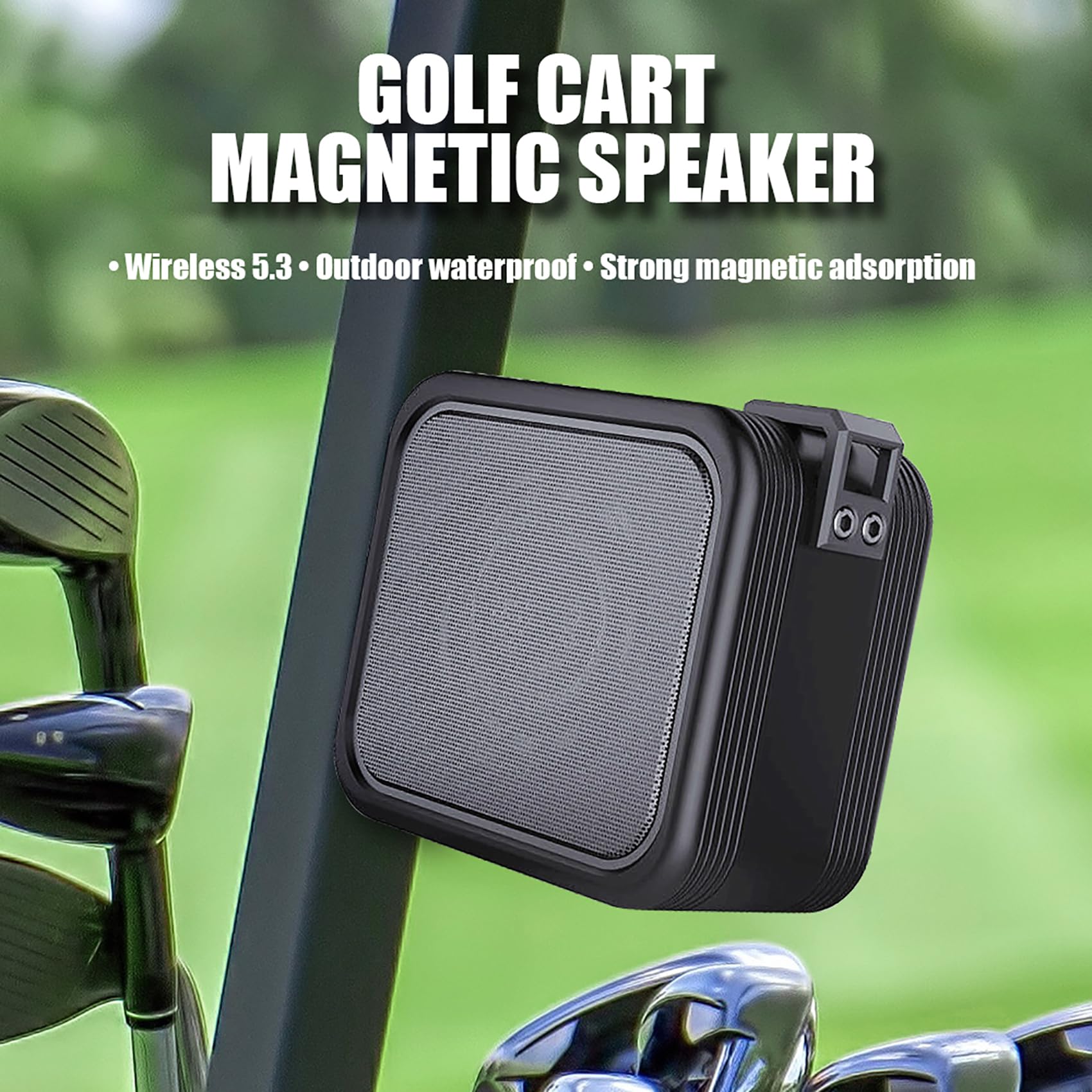 Magolfin 2 Pack Golf Cart Speakers With Storage Case, Ipx7 Magnetic Golf Speaker 15H Playtime, 20W Stereo Sound Magnetic Bluetoo