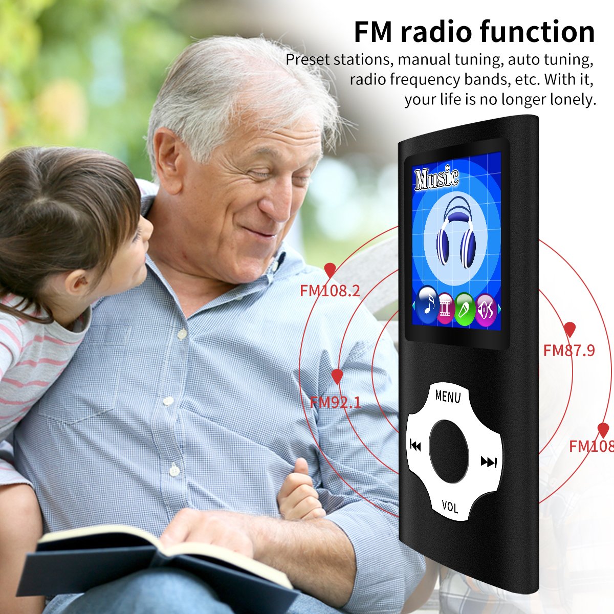 Mymahdi Mp3/Mp4 Portable Player,1.8 Inch Lcd Screen,Max Support 64Gb,Silver